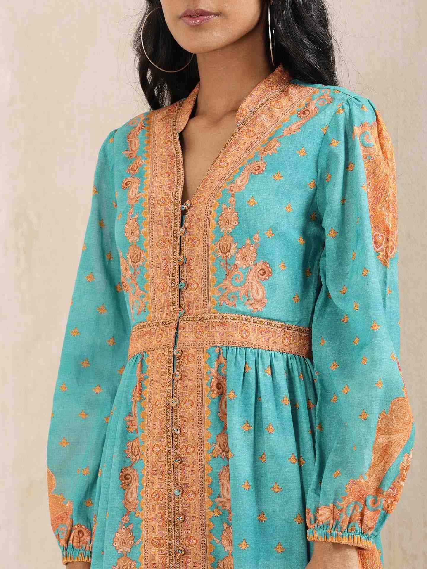 Teal Gulmarg Dress