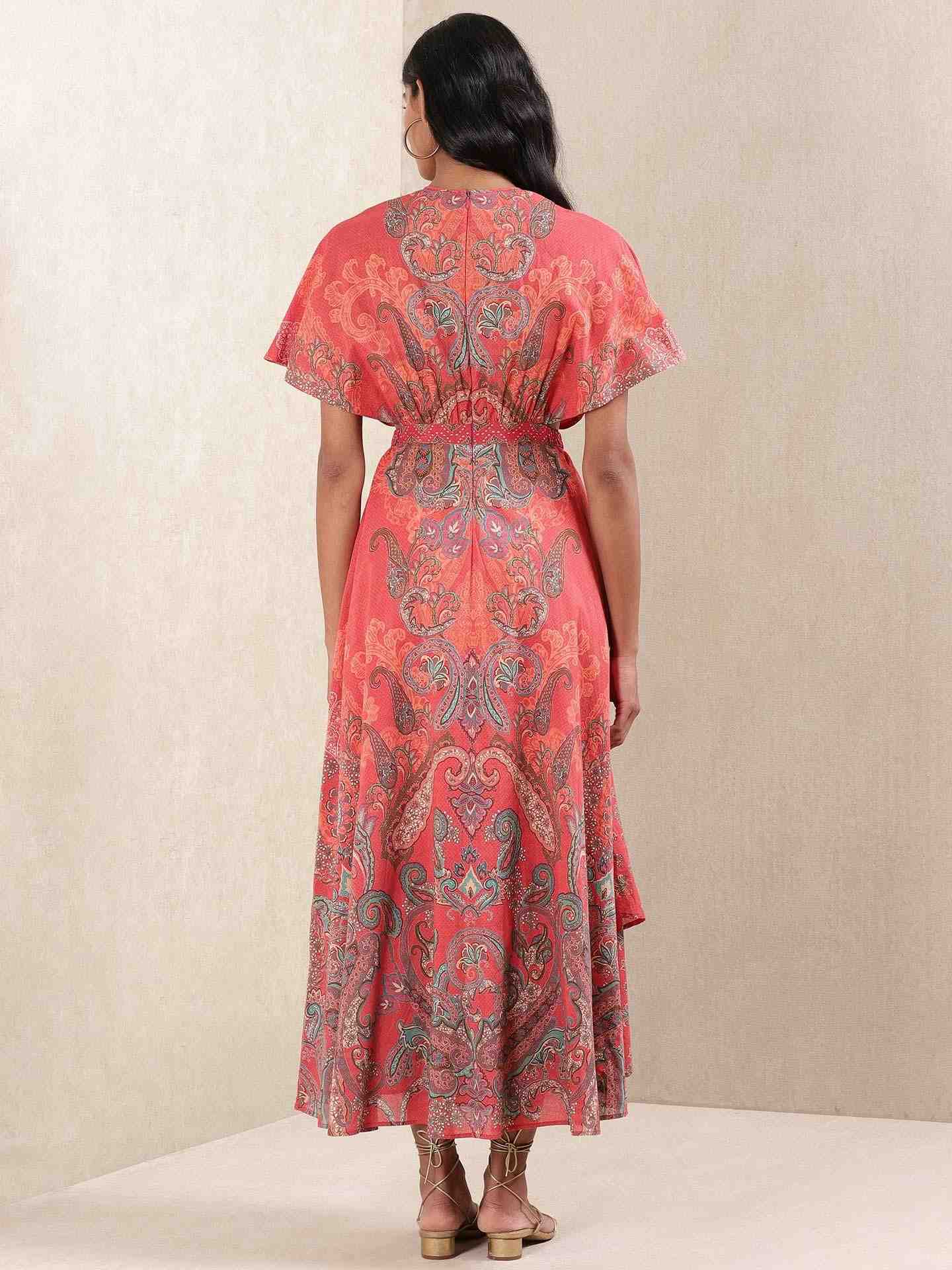 Red Meriyum Cotton Kaftan Dress
