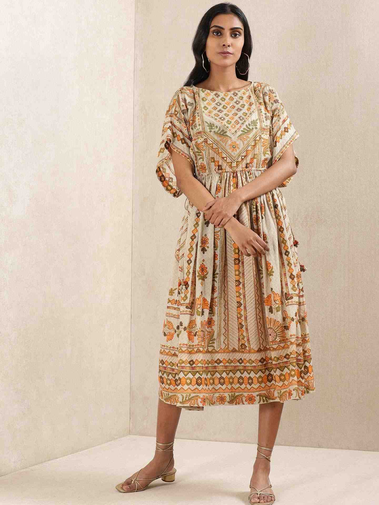 Grey Firdous Kaftan Dress