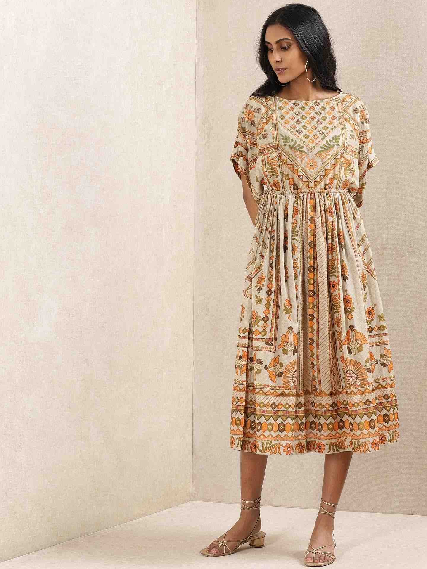Grey Firdous Kaftan Dress