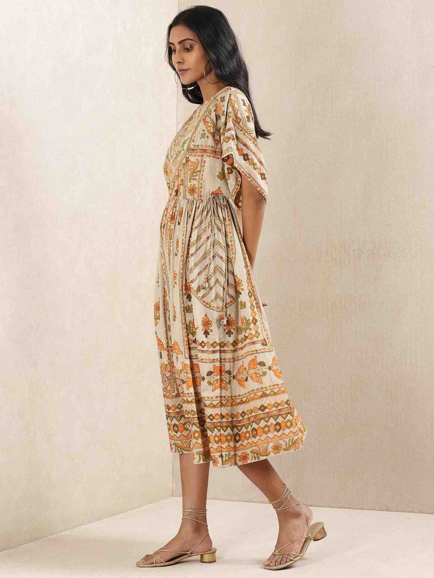 Grey Firdous Kaftan Dress
