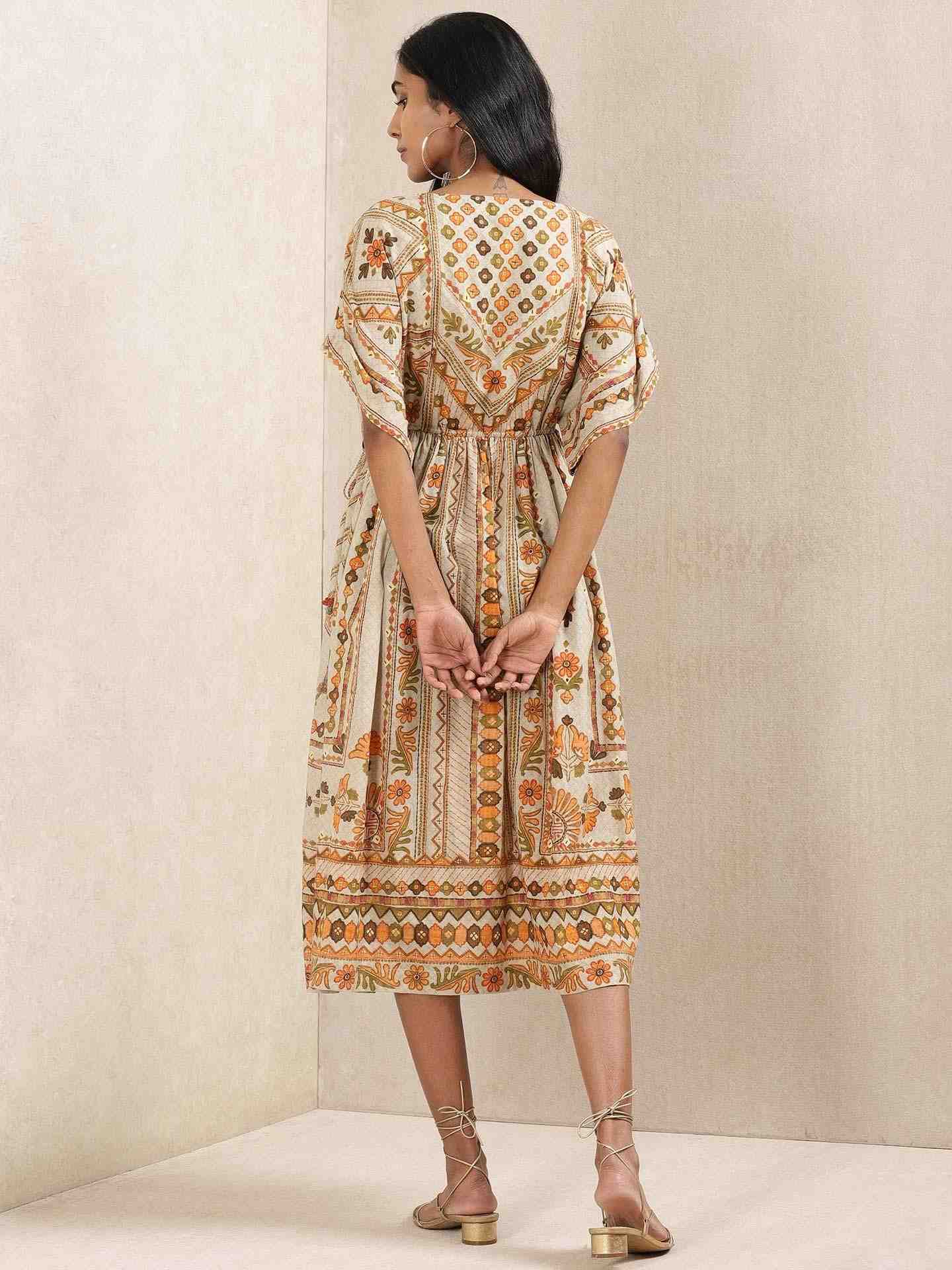 Grey Firdous Kaftan Dress
