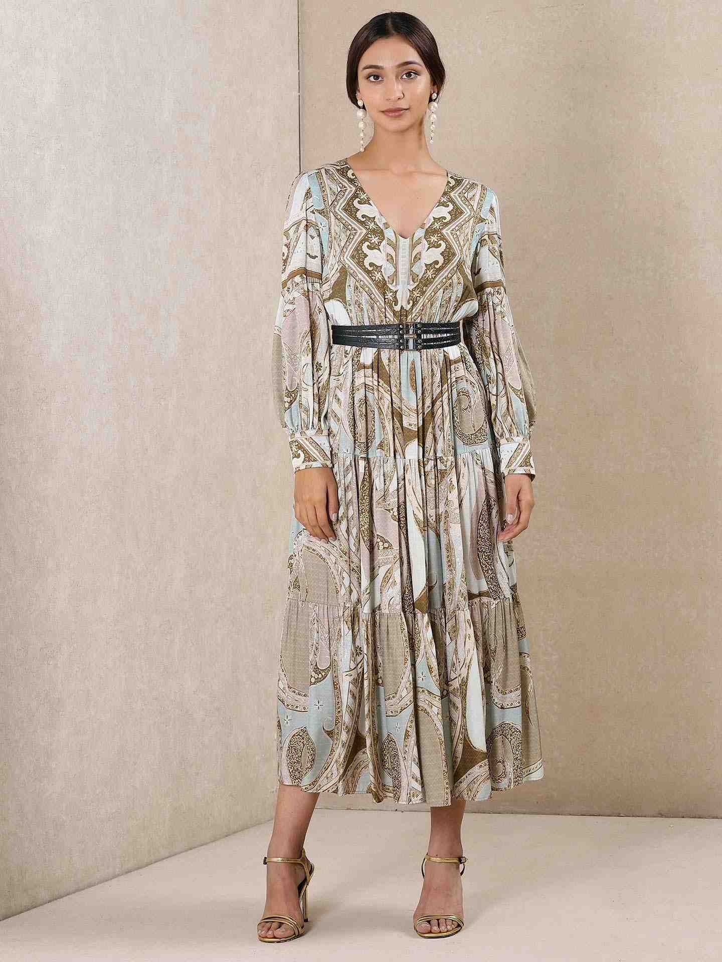 Mint Apsara Satin Dress