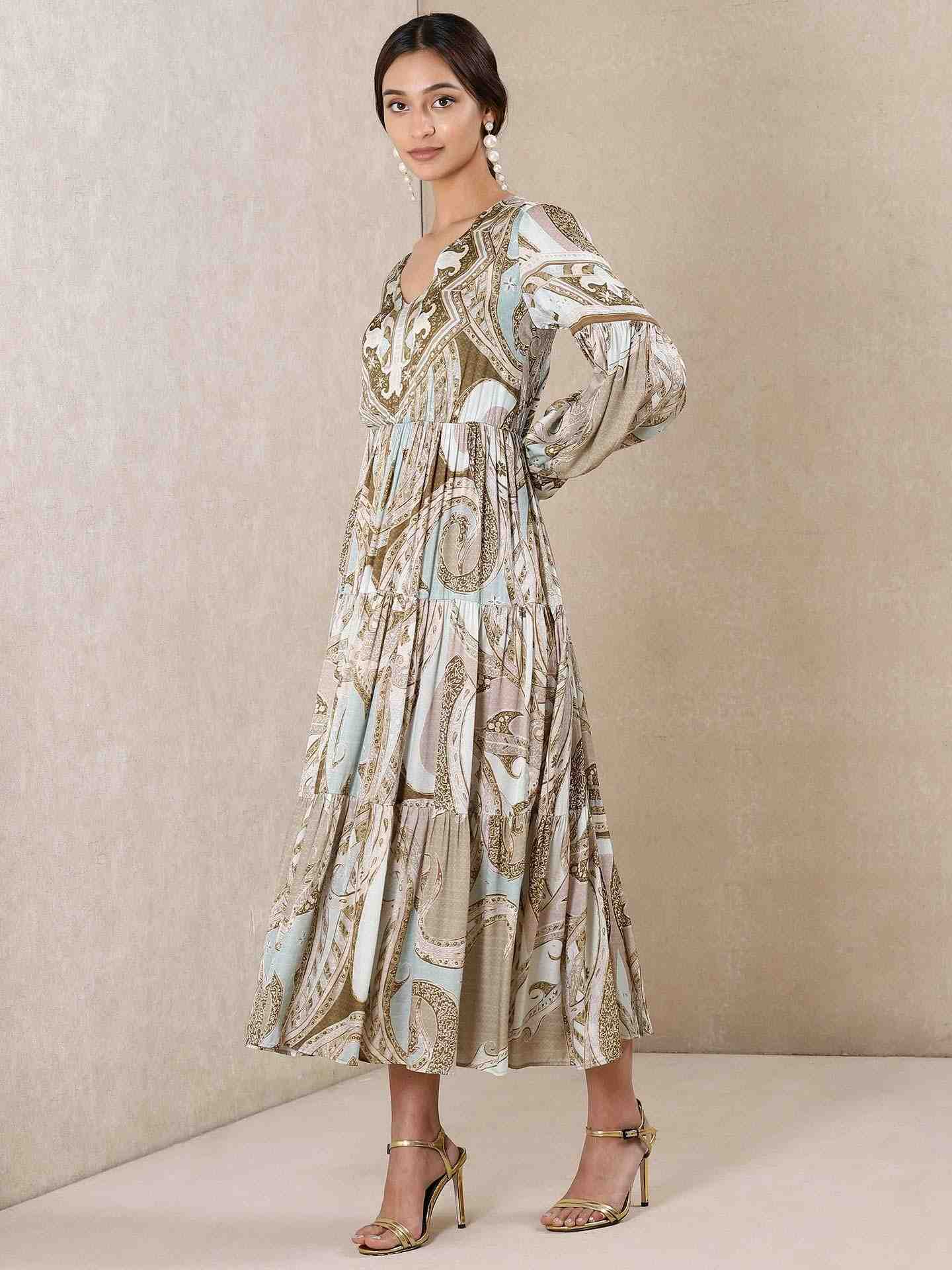 Mint Apsara Satin Dress