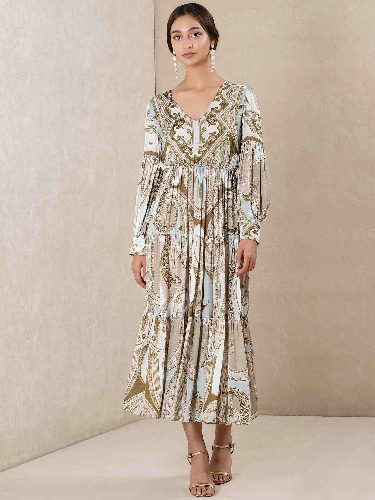 Mint Apsara Satin Dress