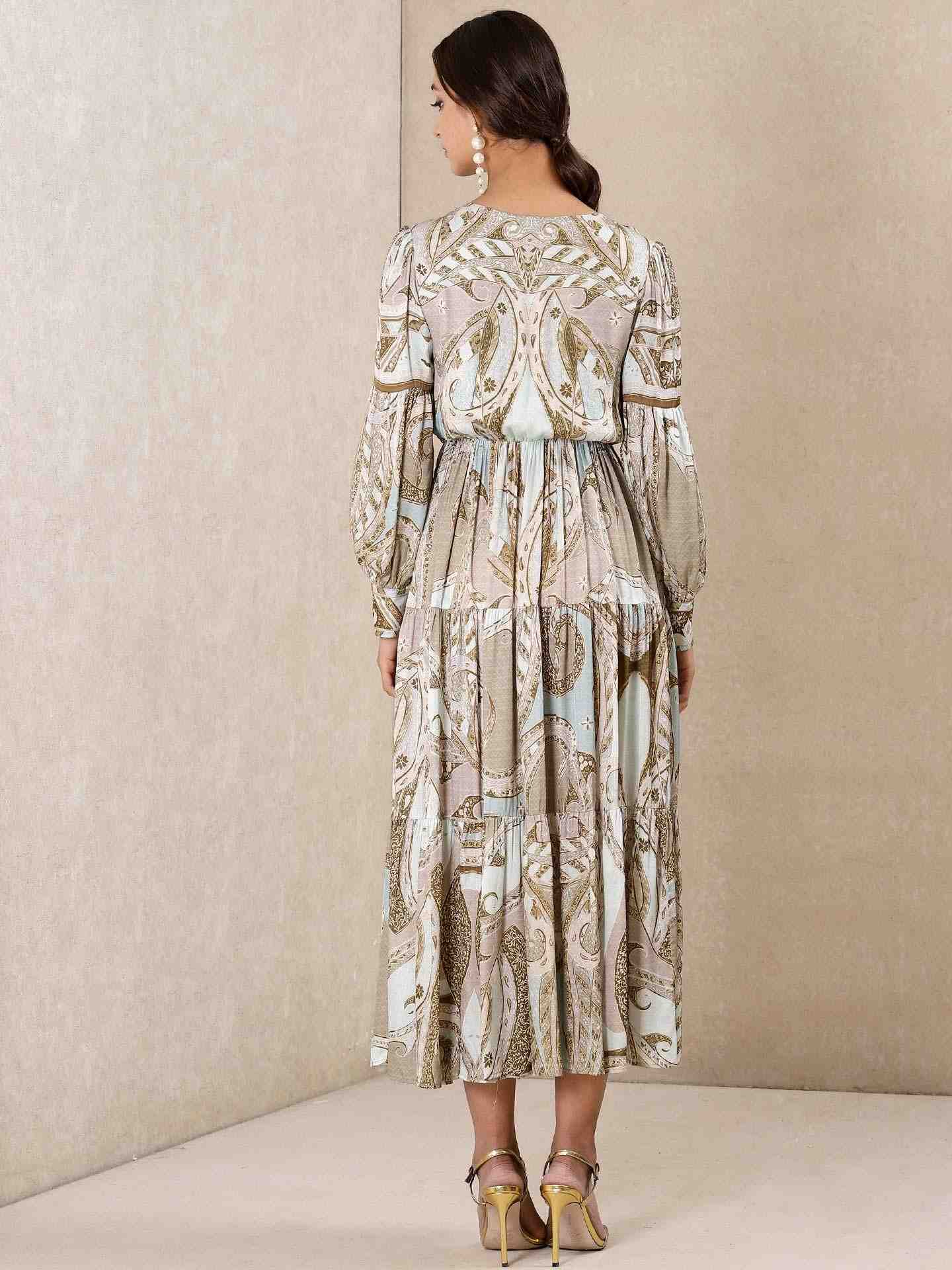 Mint Apsara Satin Dress