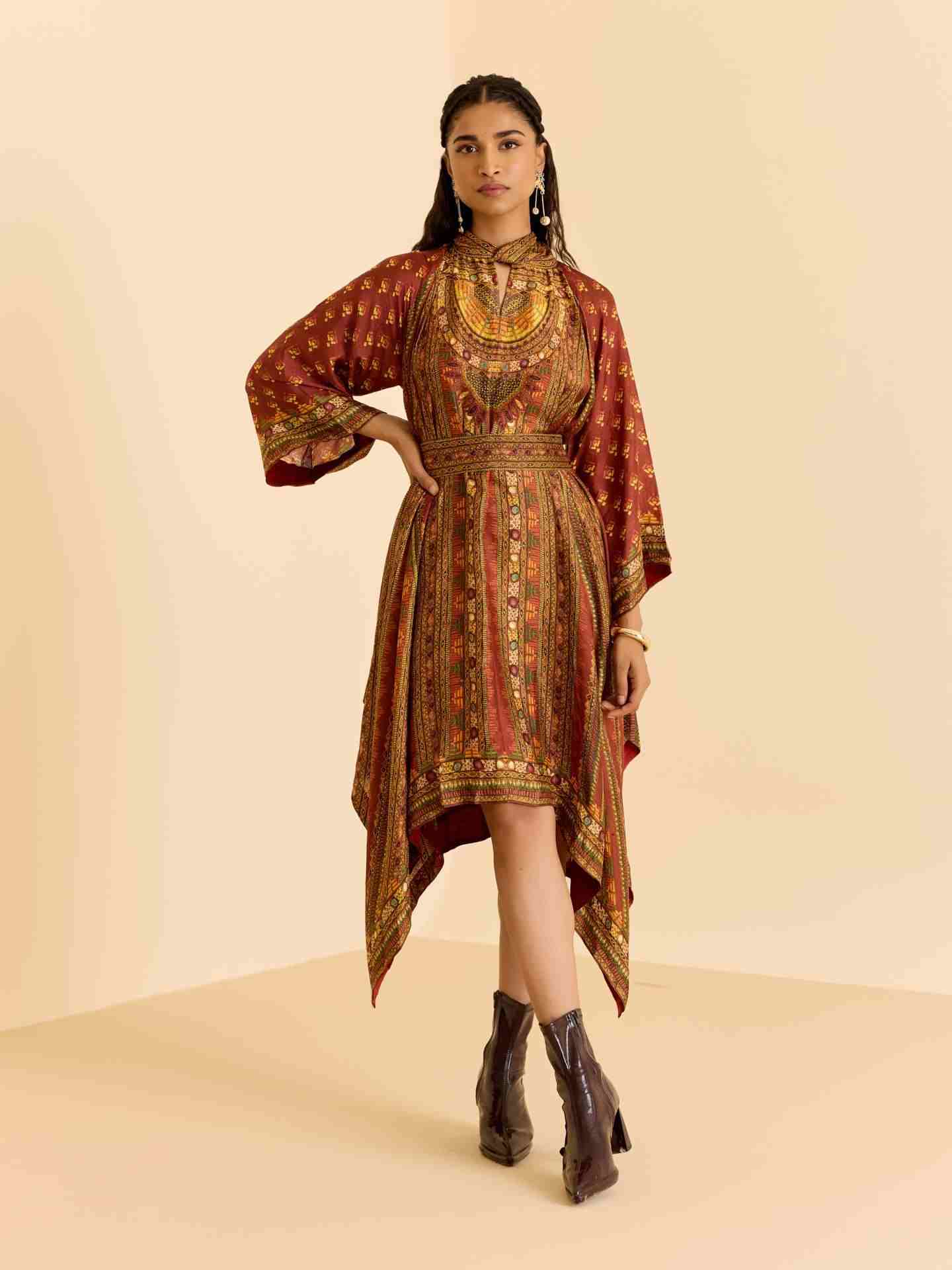 Brown & Multi Ashina Dress
