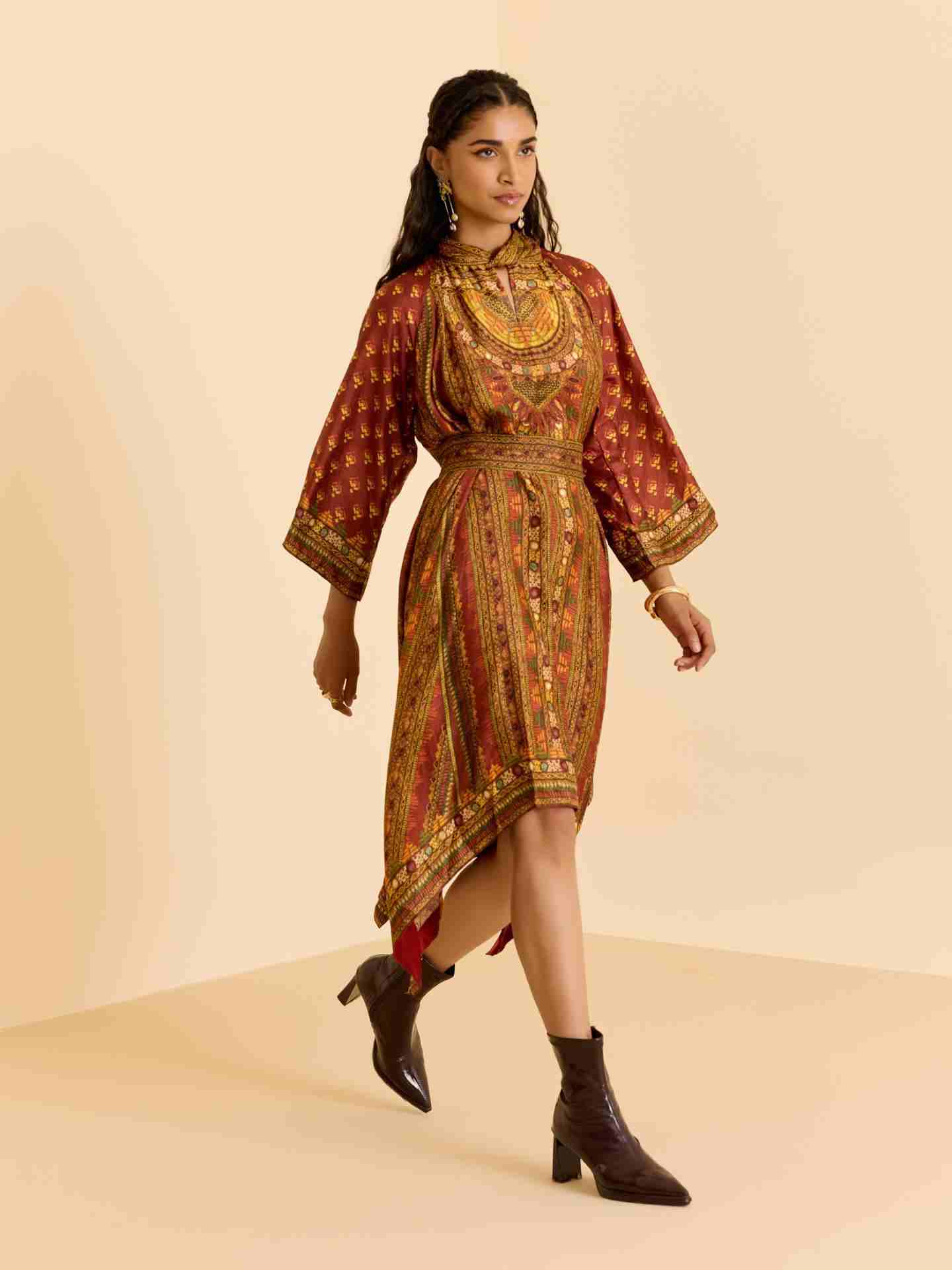 Brown & Multi Ashina Dress