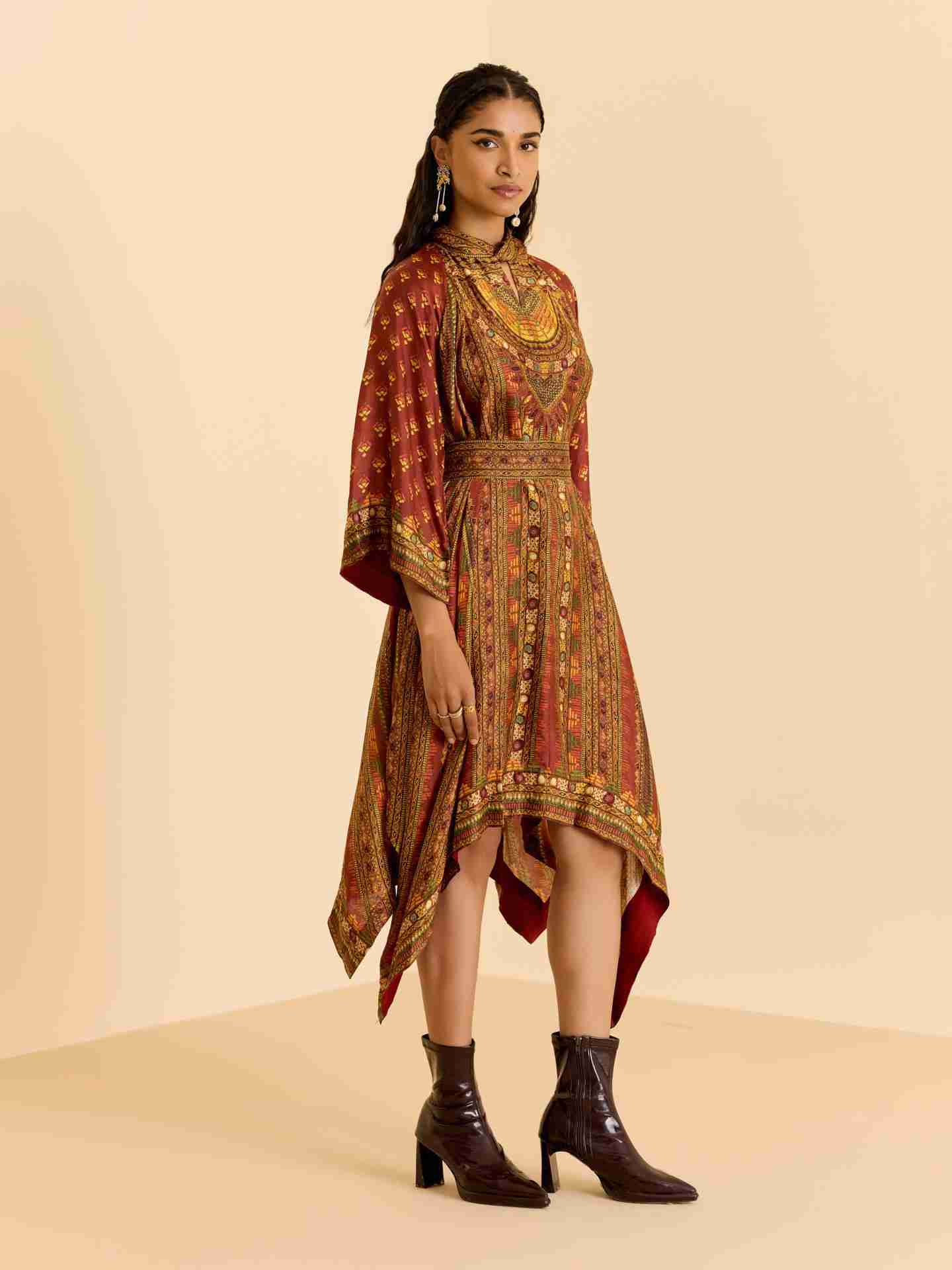 Brown & Multi Ashina Dress
