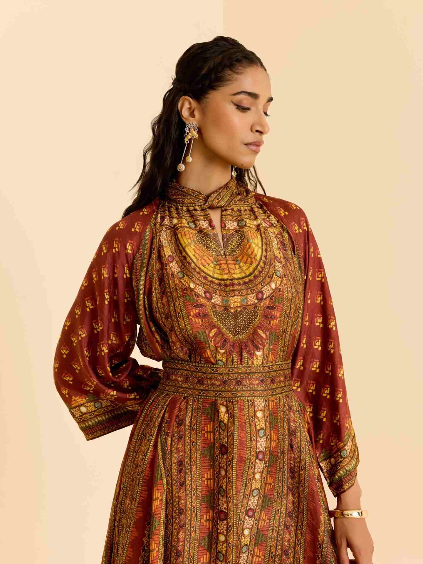 Brown & Multi Ashina Dress