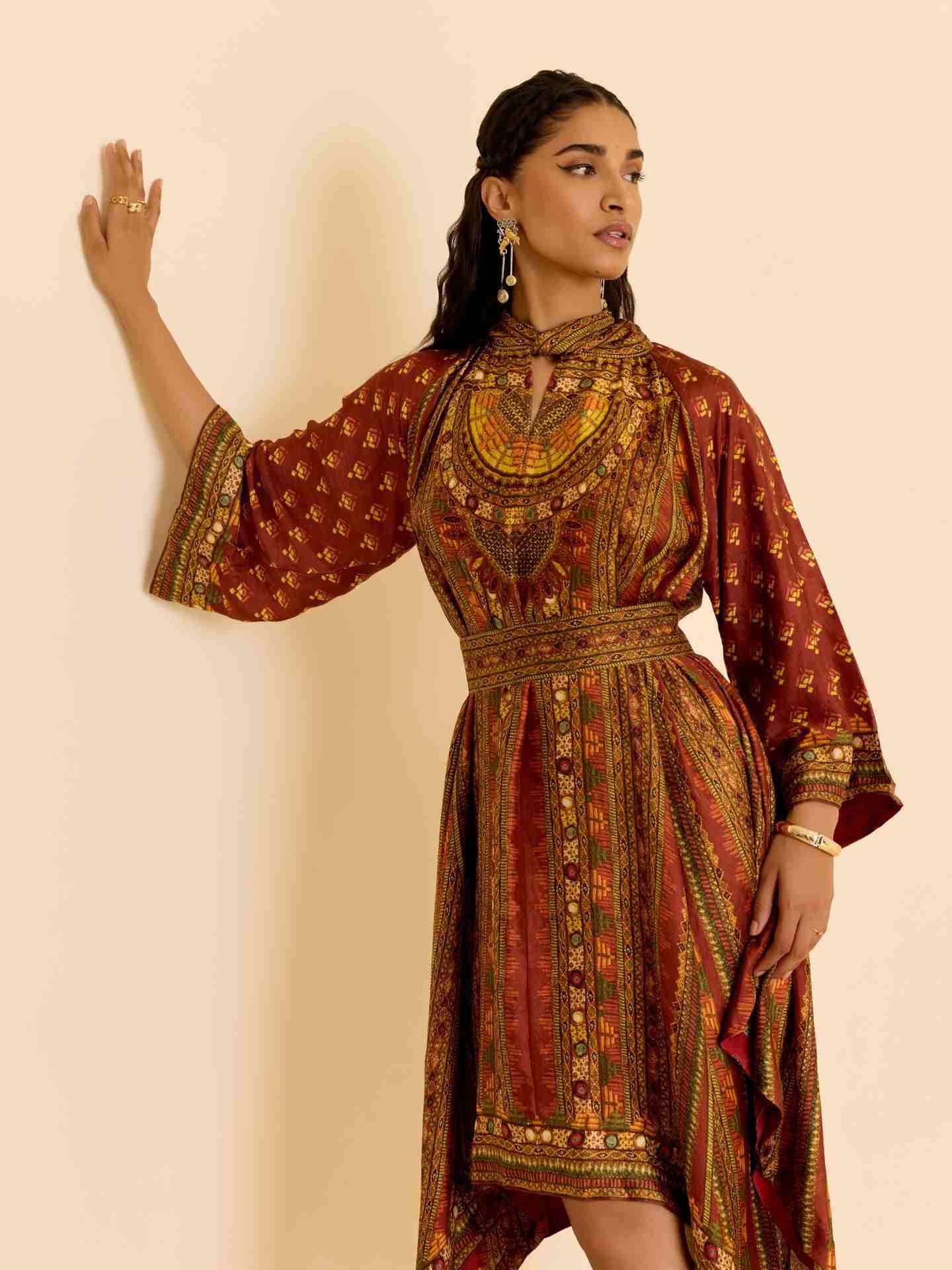 Brown & Multi Ashina Dress