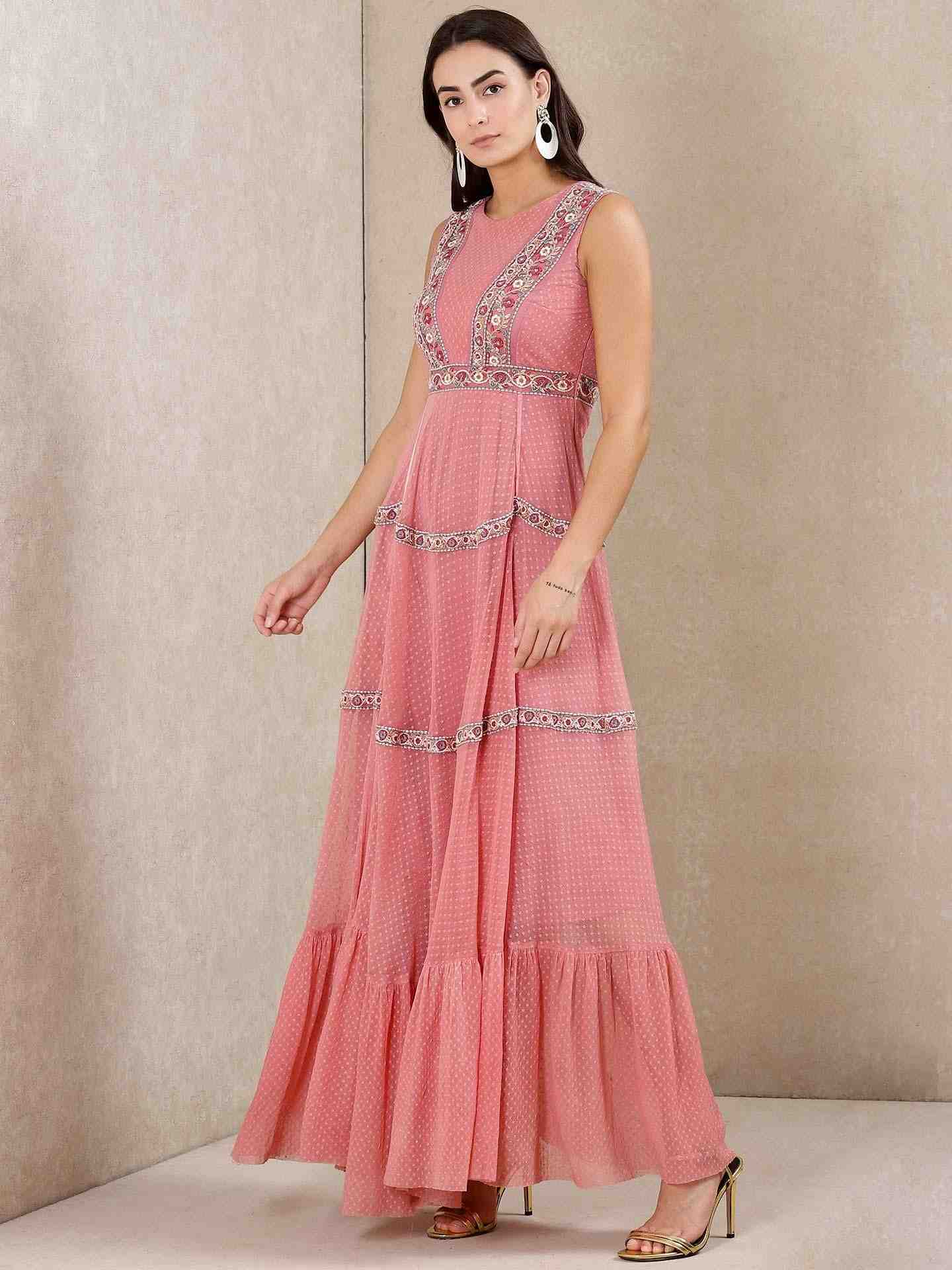 Coral Istara Tiered Dress