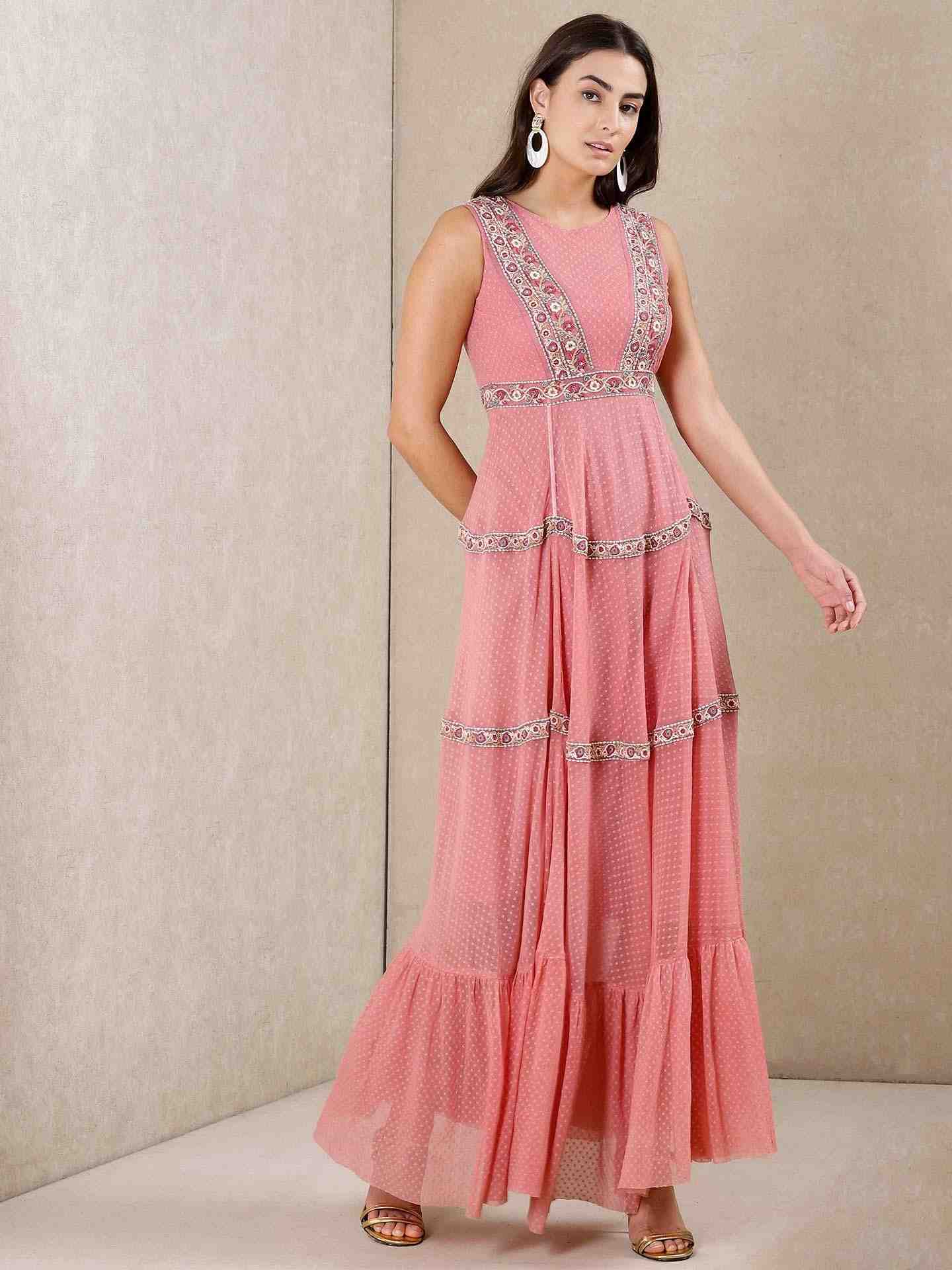 Coral Istara Tiered Dress