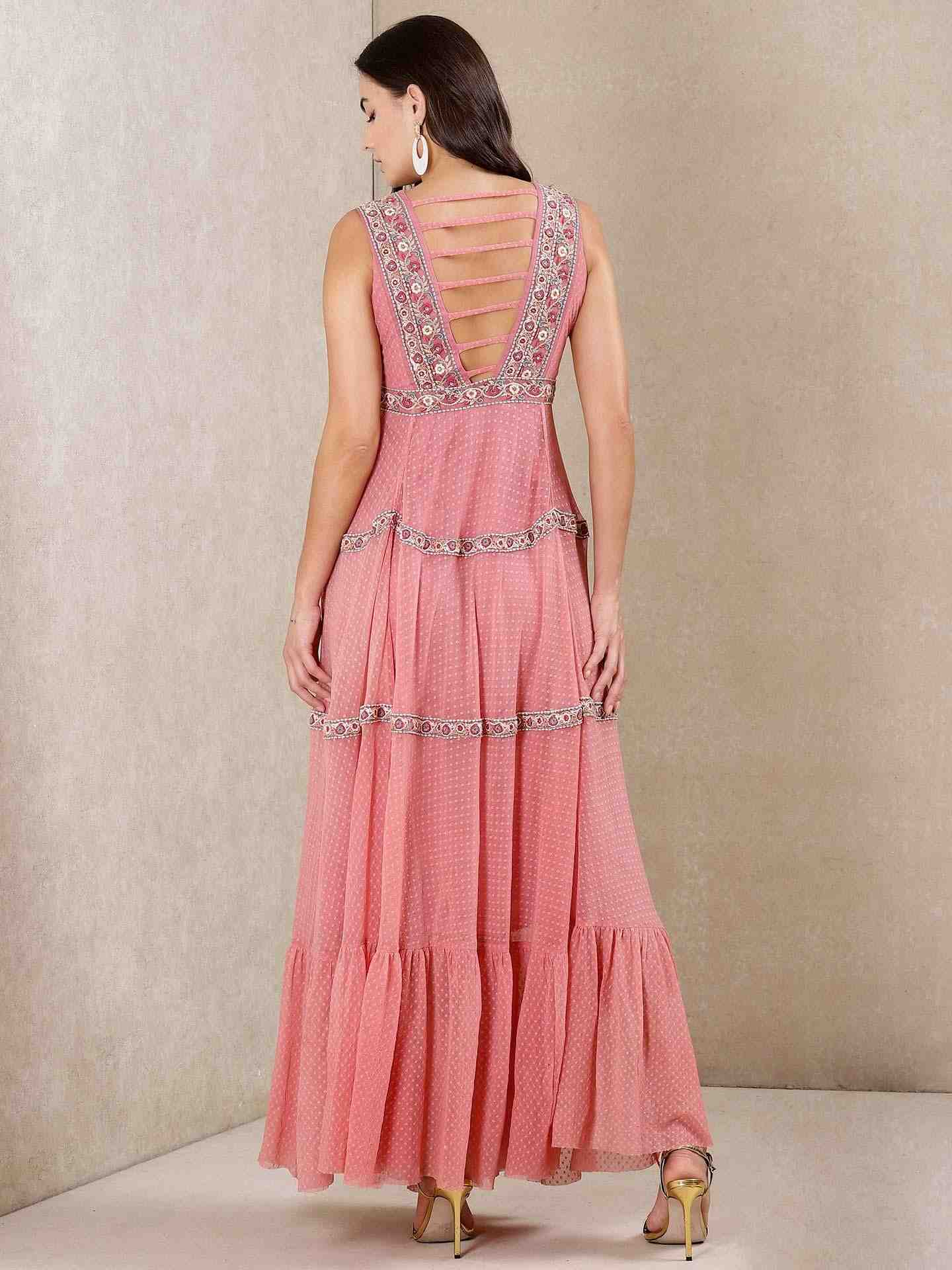 Coral Istara Tiered Dress