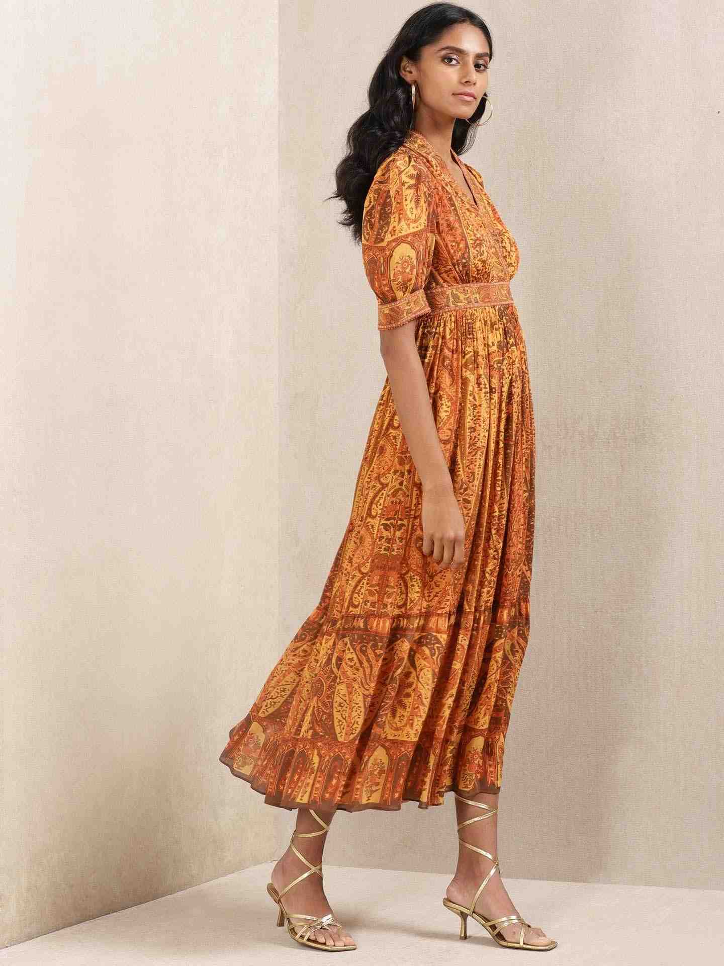 Rust Maharaja Crepe Dress