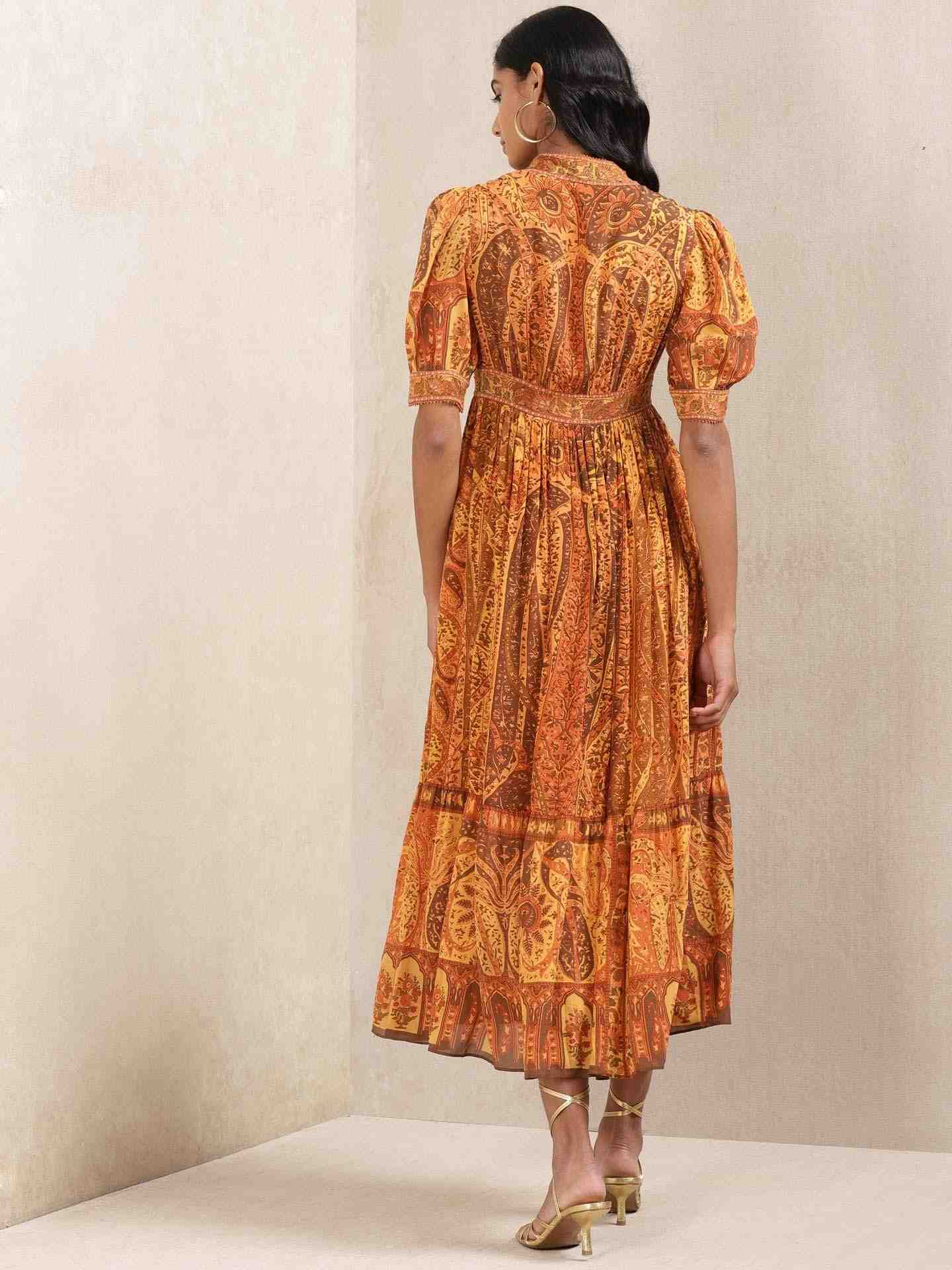 Rust Maharaja Crepe Dress