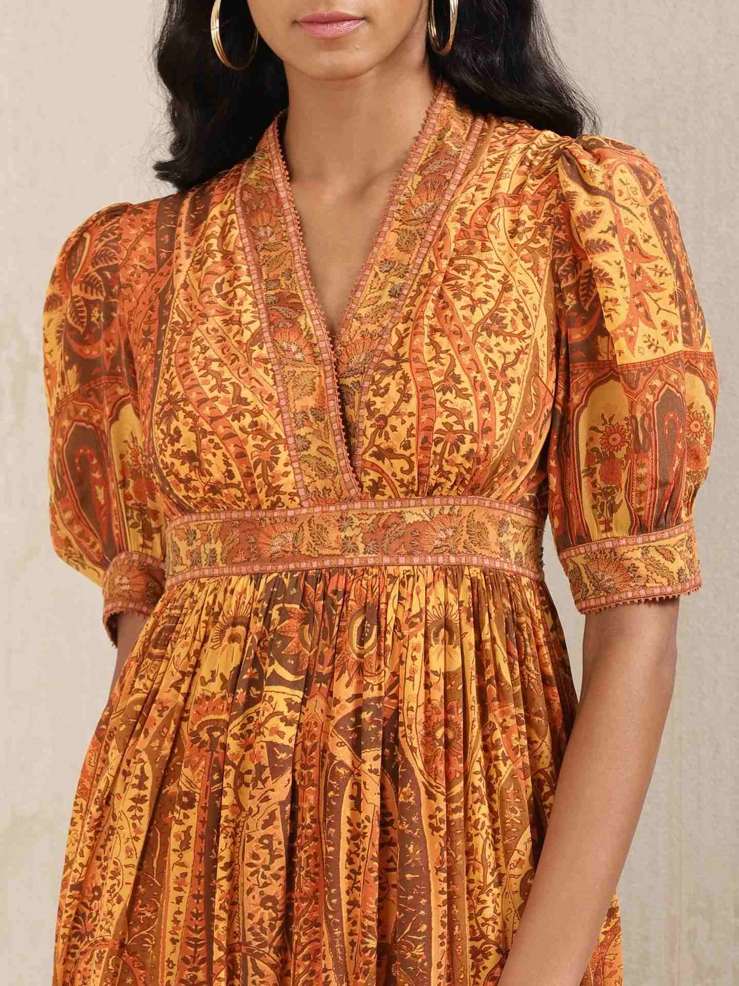 Rust Maharaja Crepe Dress