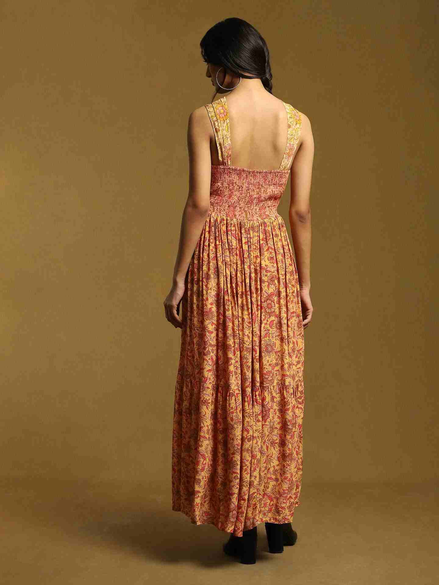 Peach Alyssa Crepe Dress