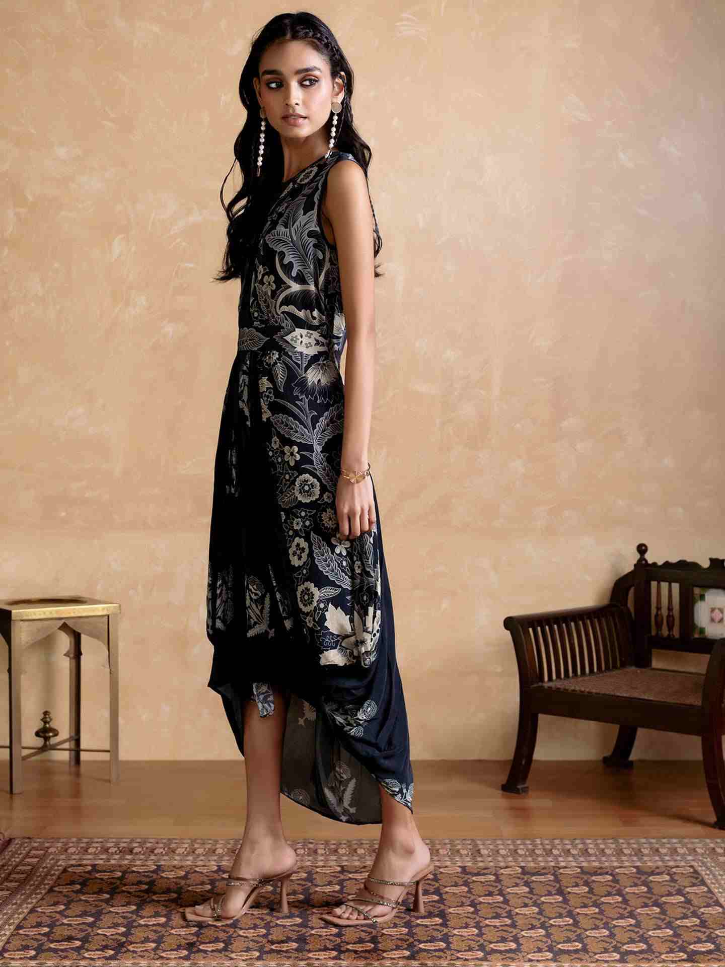 Black Poppy Pushpanjali Dress