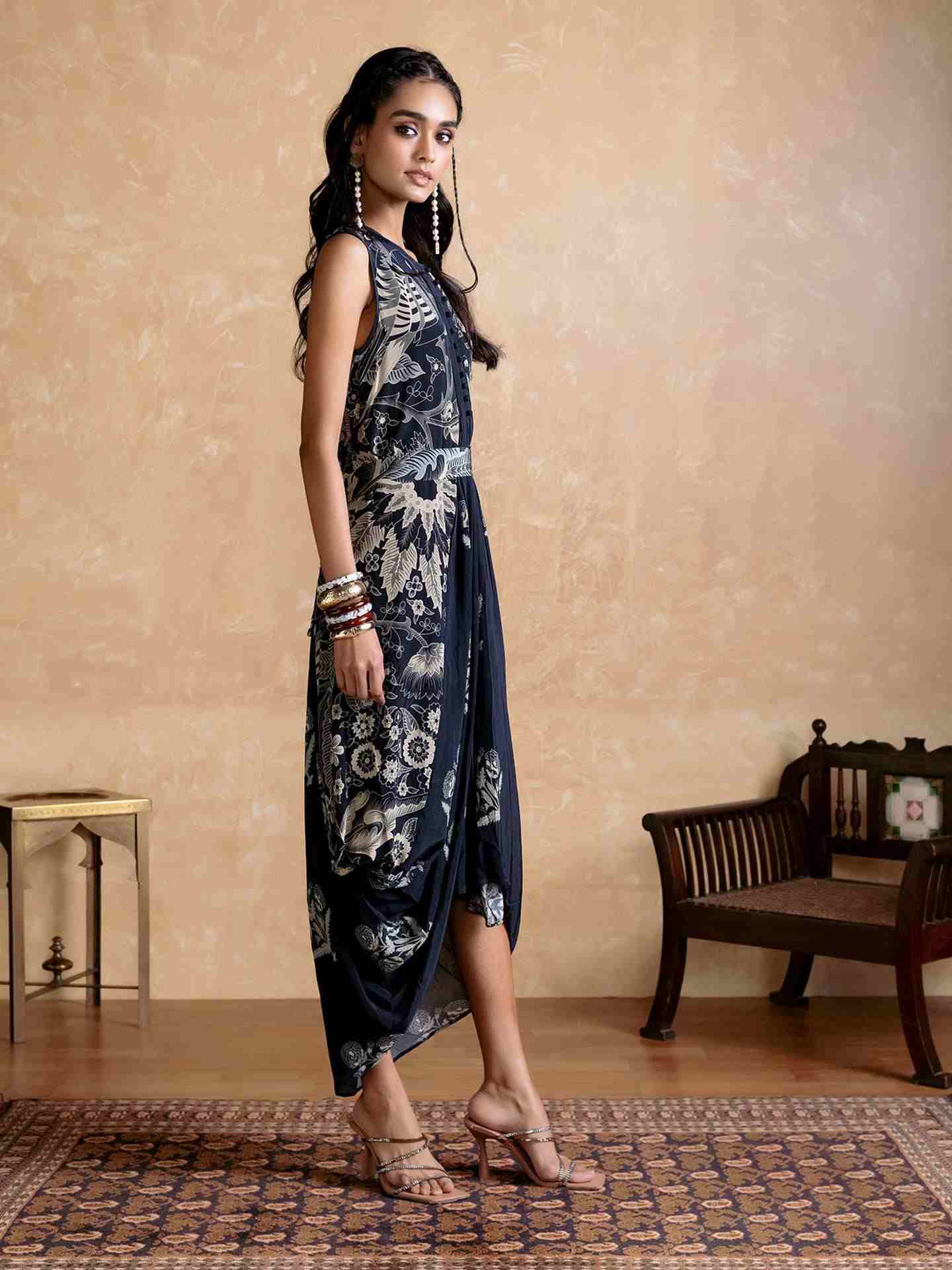 Black Poppy Pushpanjali Dress