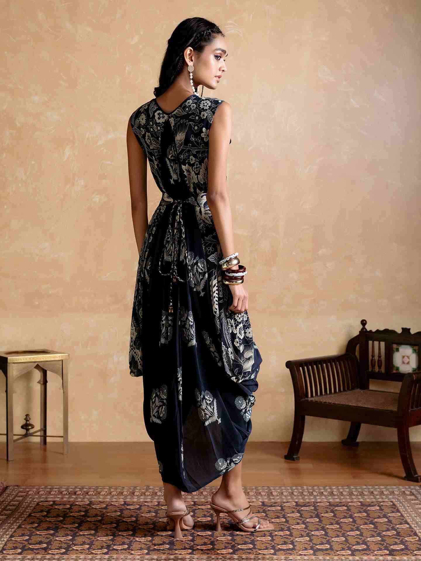 Black Poppy Pushpanjali Dress