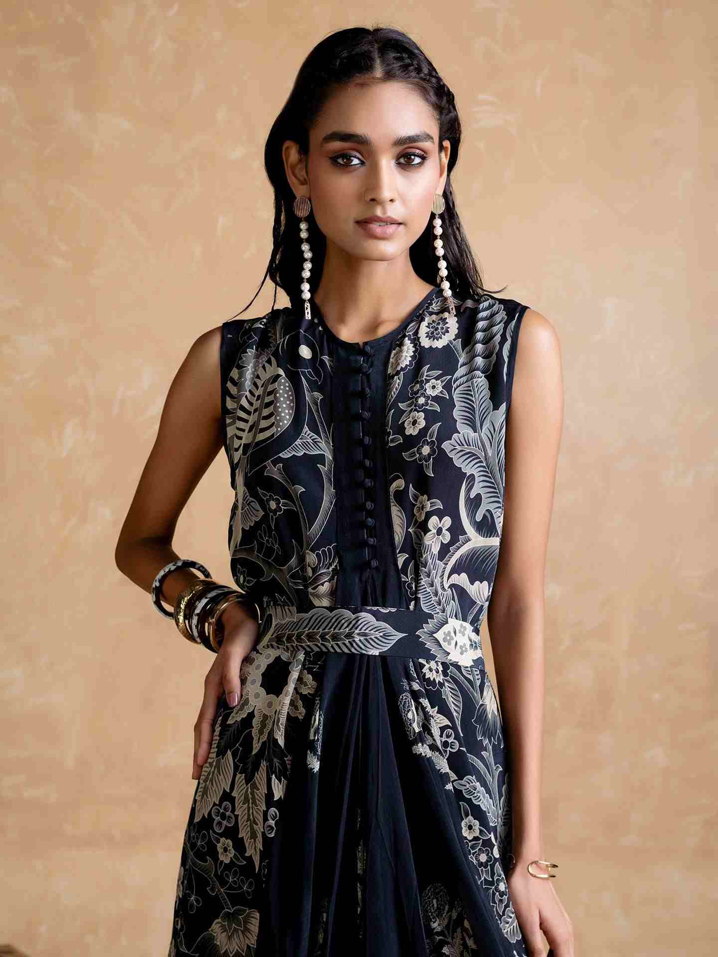 Black Poppy Pushpanjali Dress