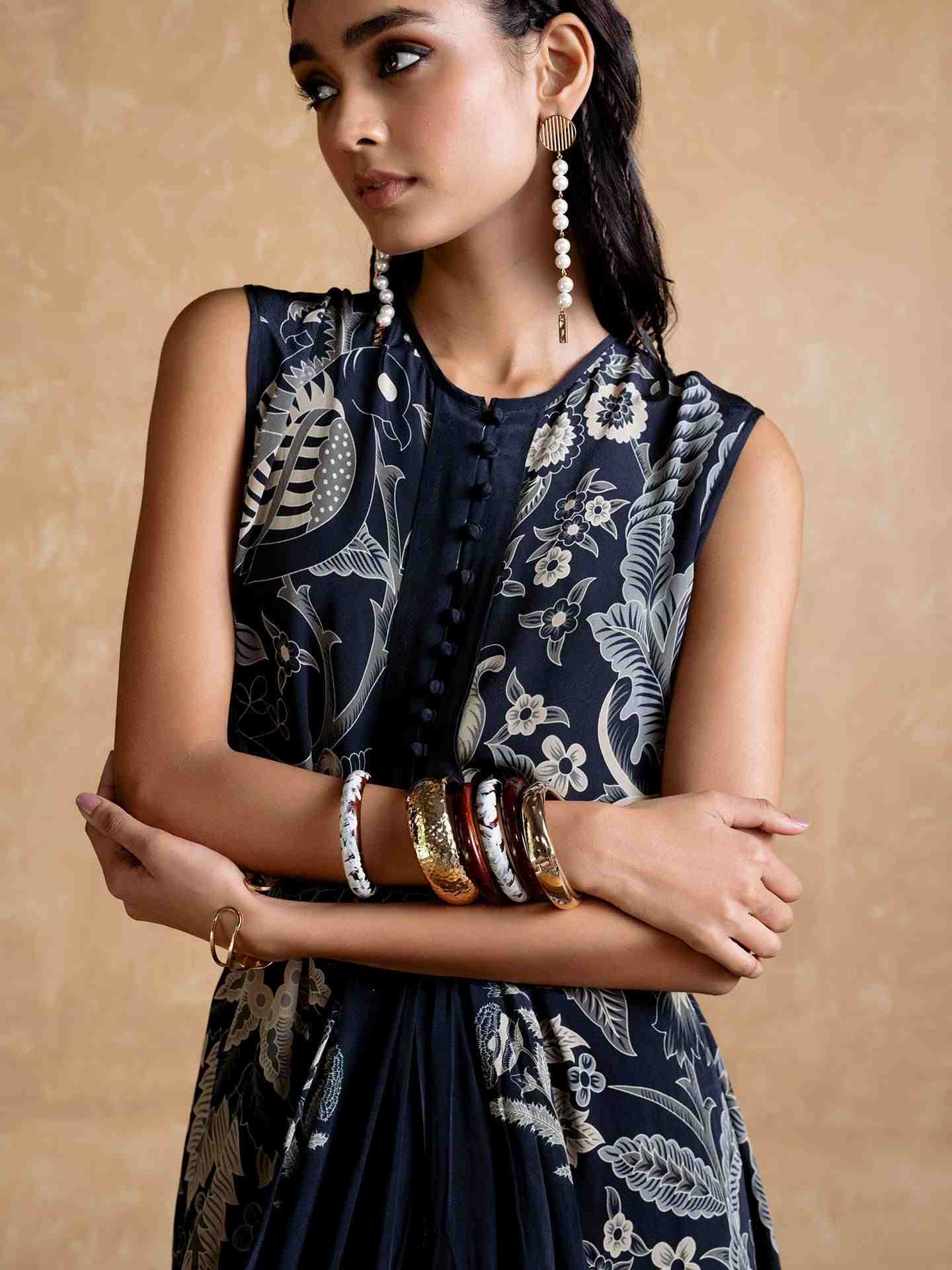 Black Poppy Pushpanjali Dress