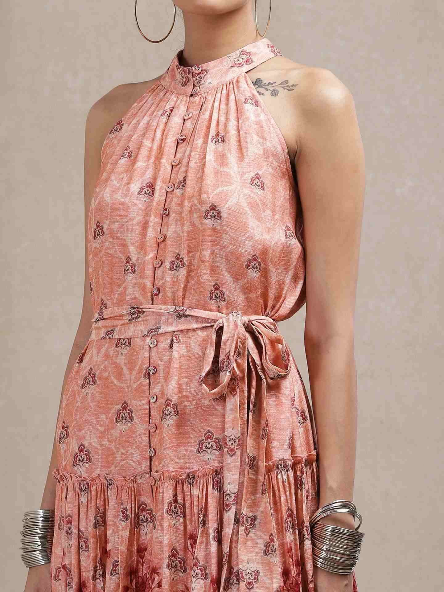 Peach Azmi Dress