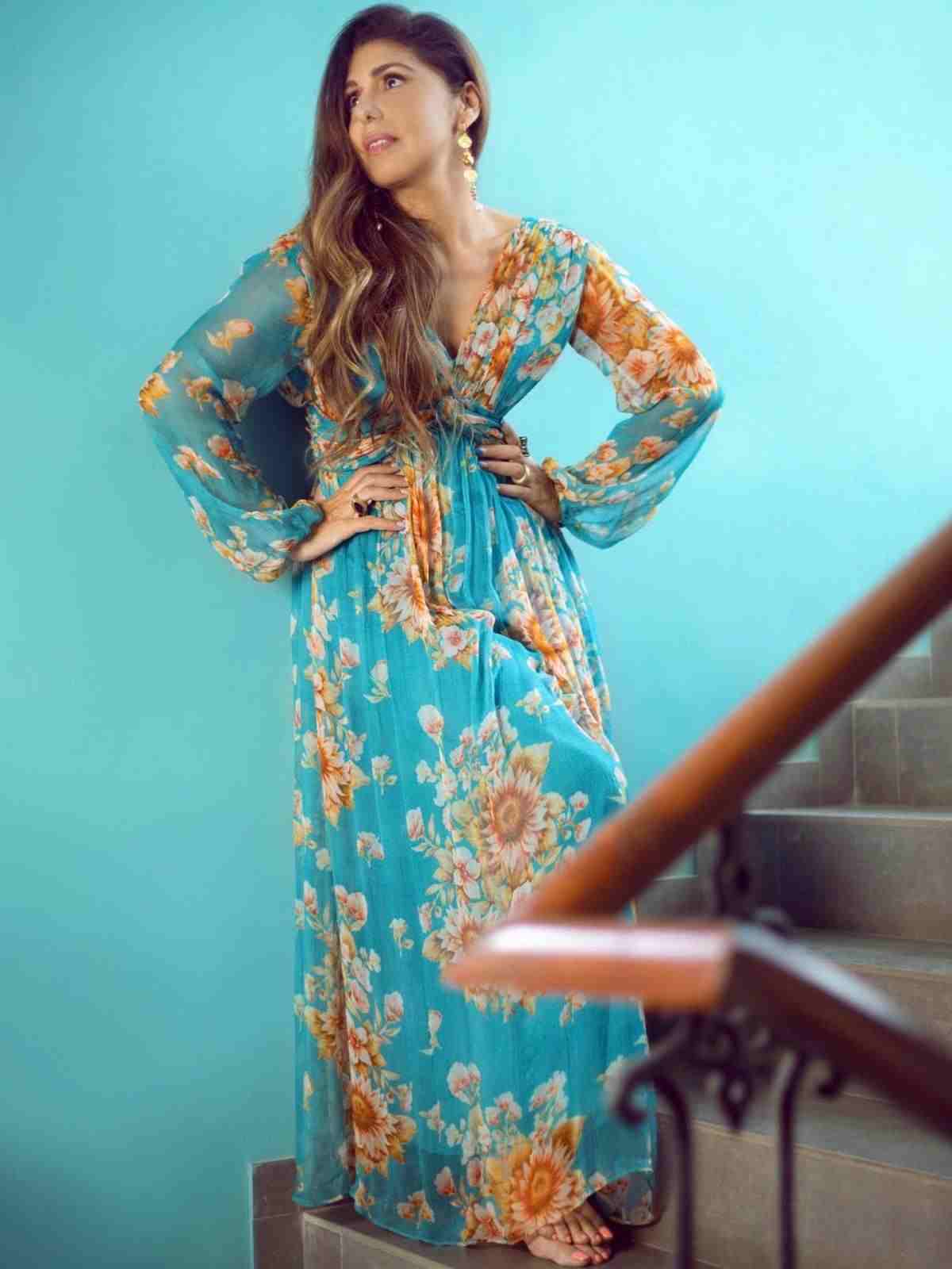 Turquoise Carnation Dress