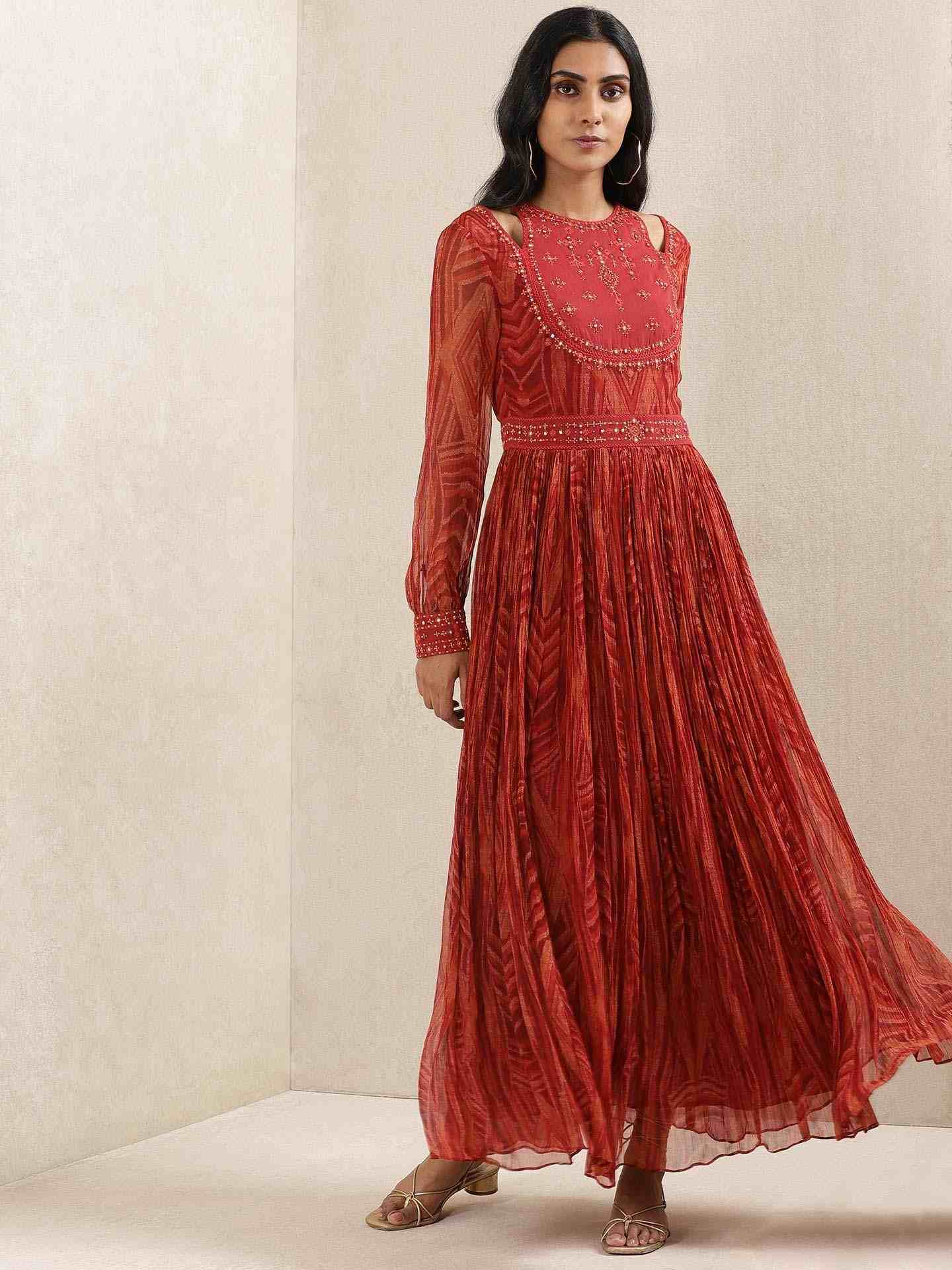 Red Tribal Puzzle Dress