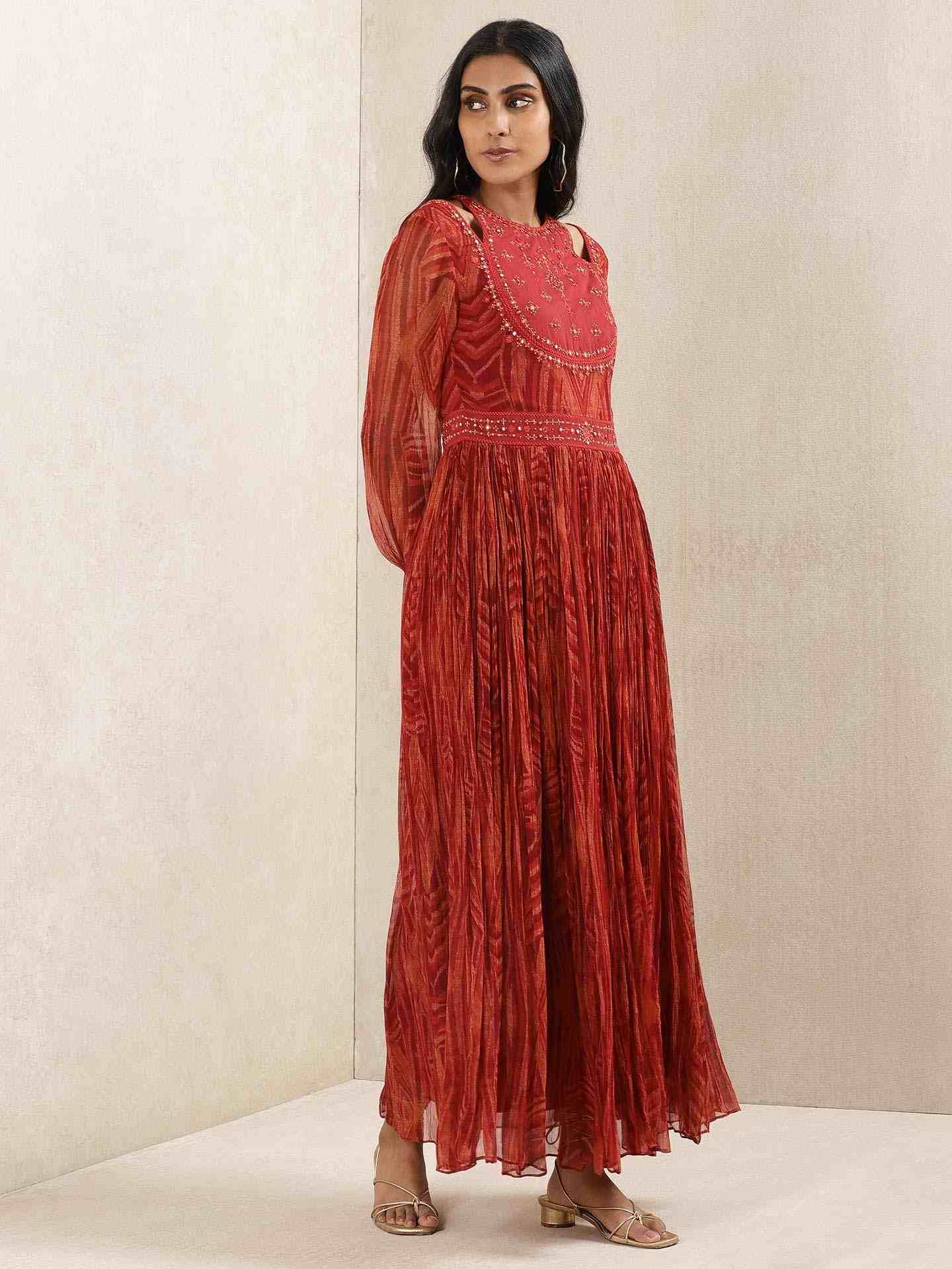 Red Tribal Puzzle Dress