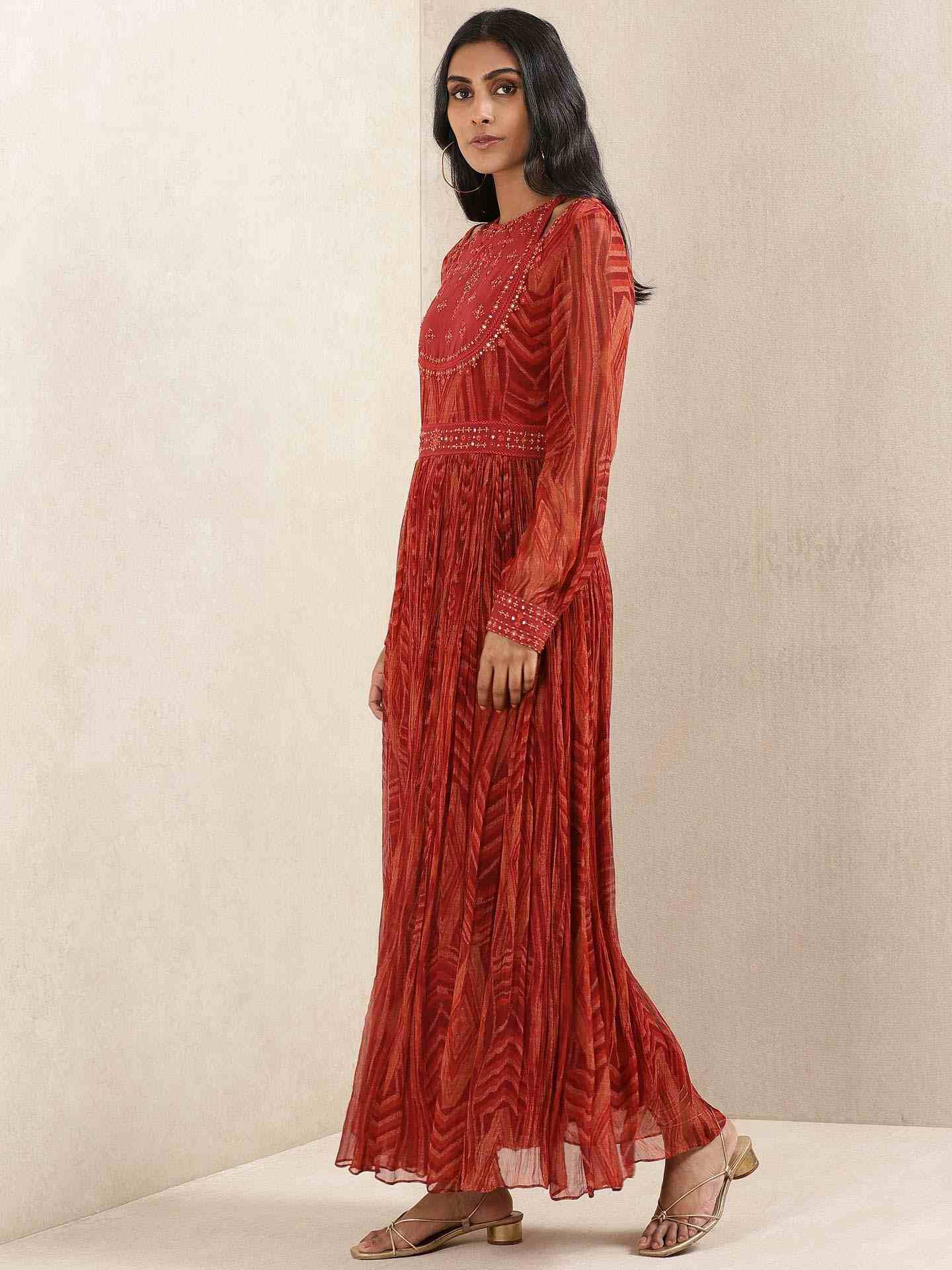 Red Tribal Puzzle Dress