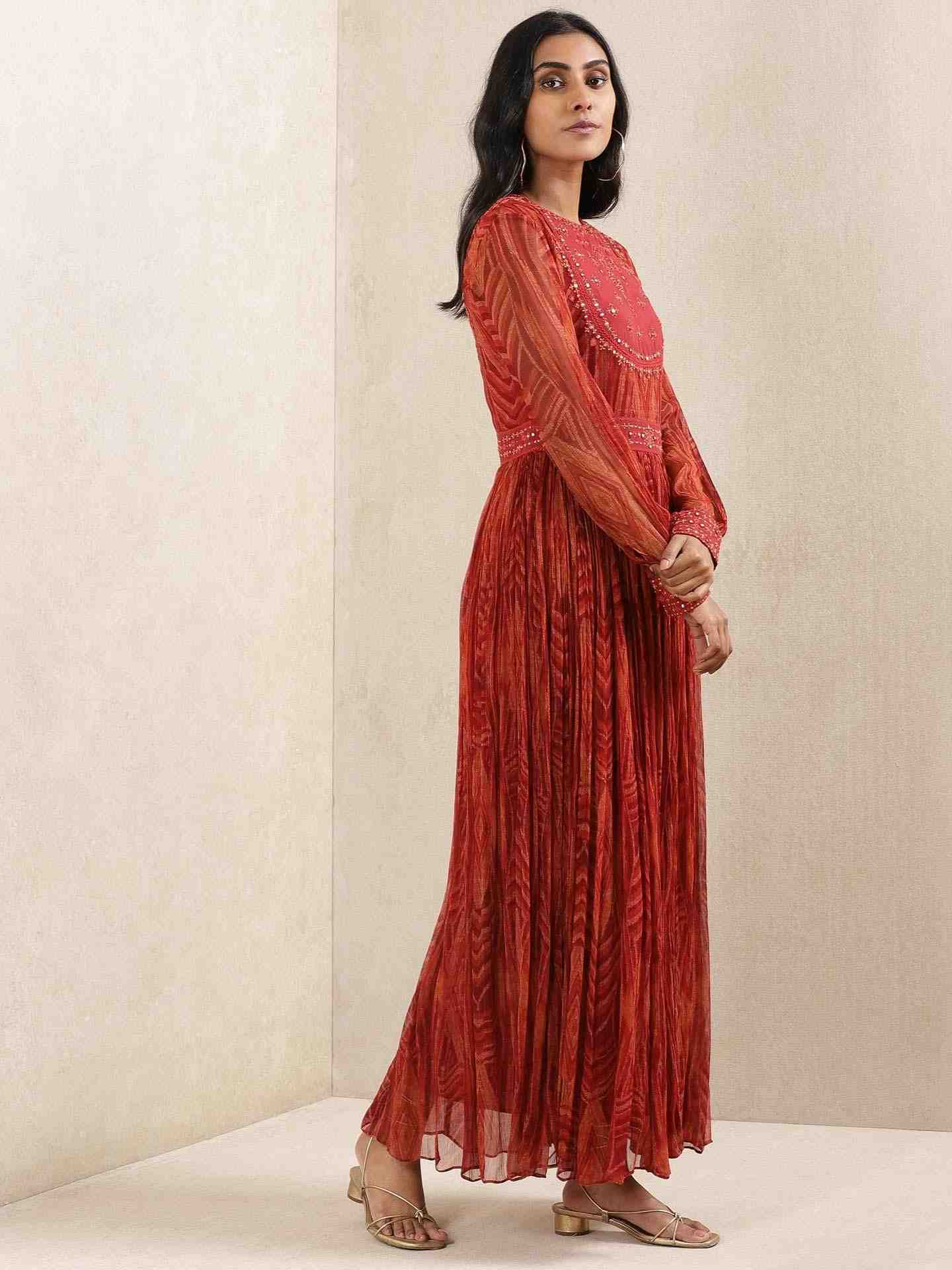 Red Tribal Puzzle Dress