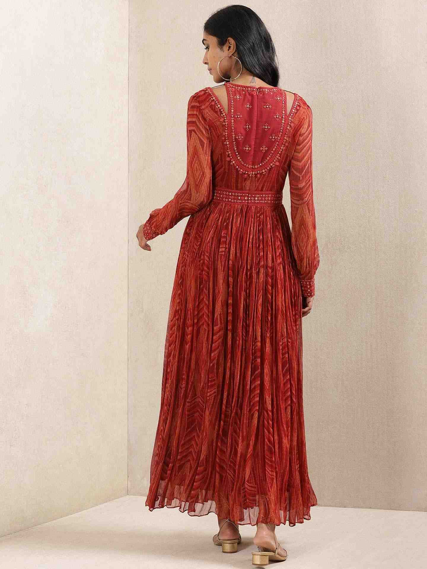 Red Tribal Puzzle Dress