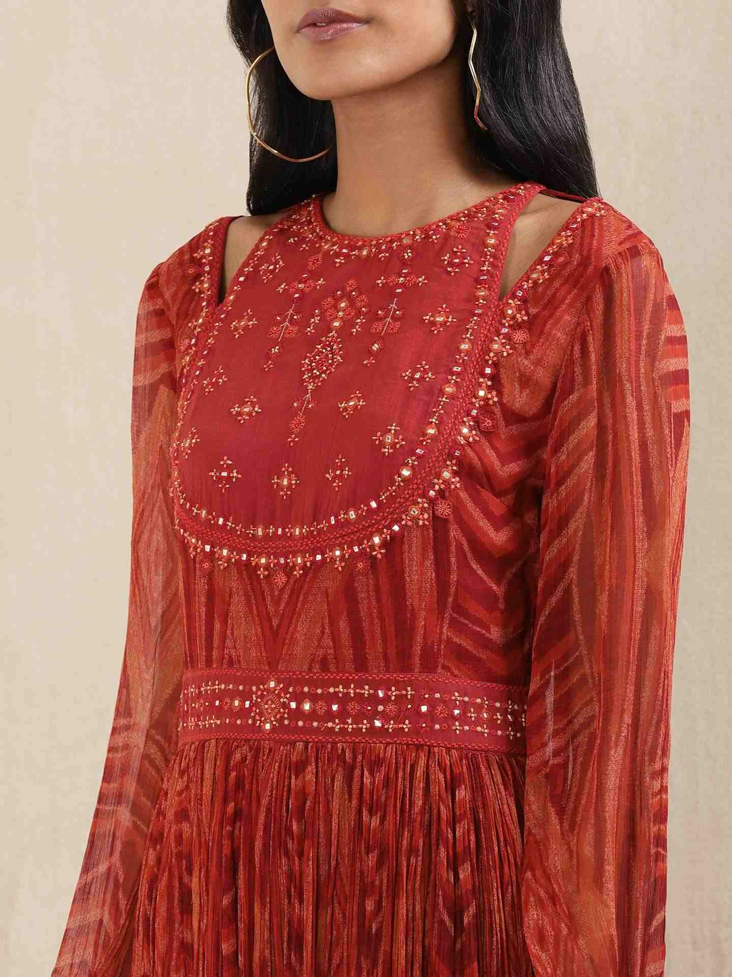 Red Tribal Puzzle Dress