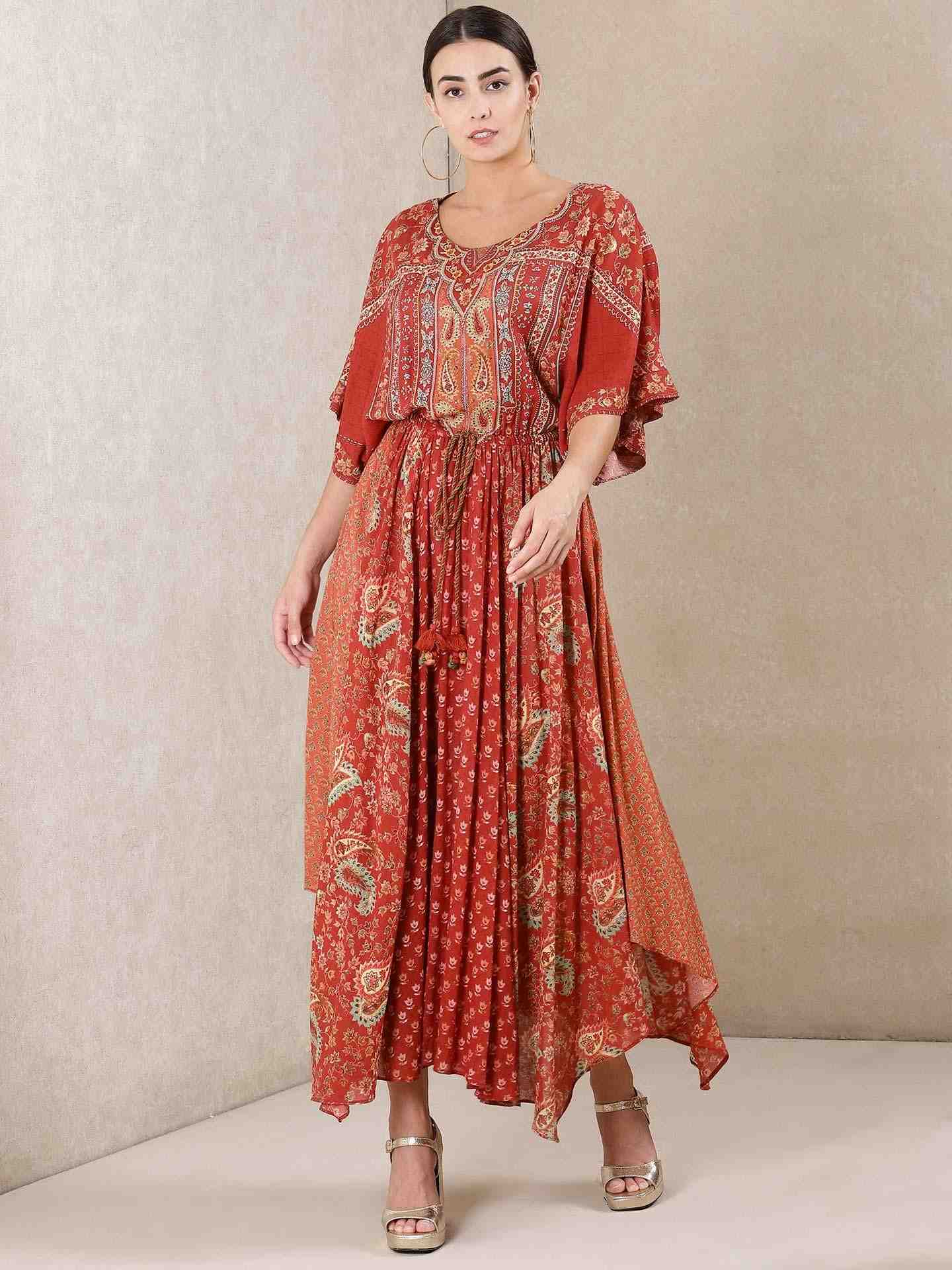 Rust Jahaan Kaftan Dress