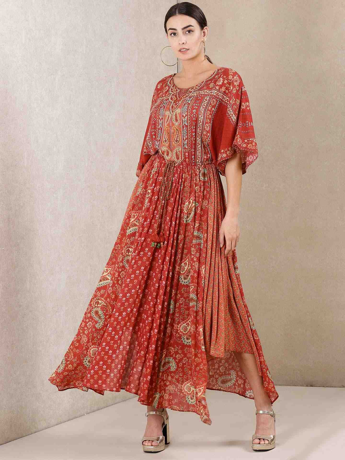 Rust Jahaan Kaftan Dress