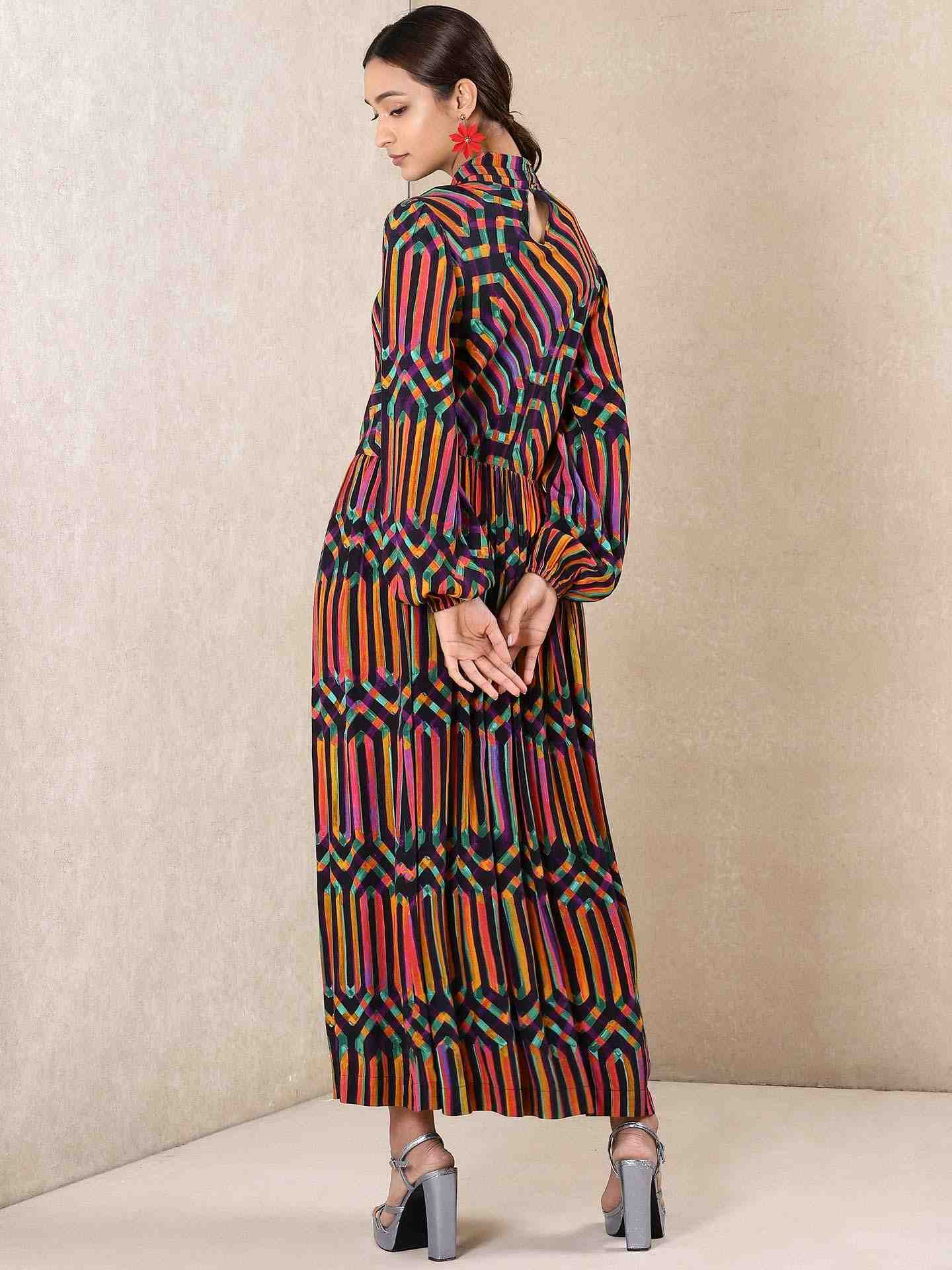Multi-Color Vari Crepe Shirt Dress