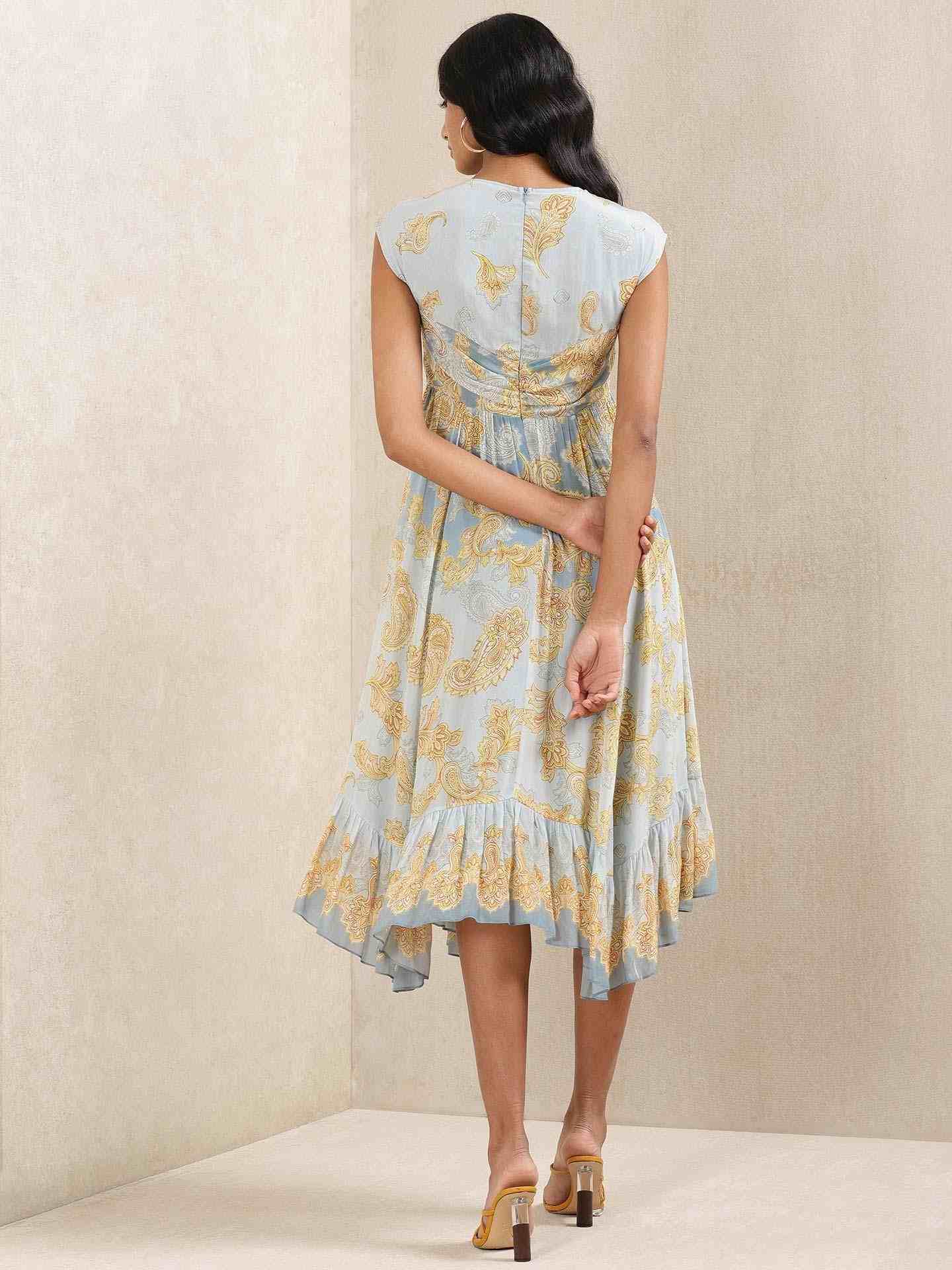 Blue Illahi Crepe Dress