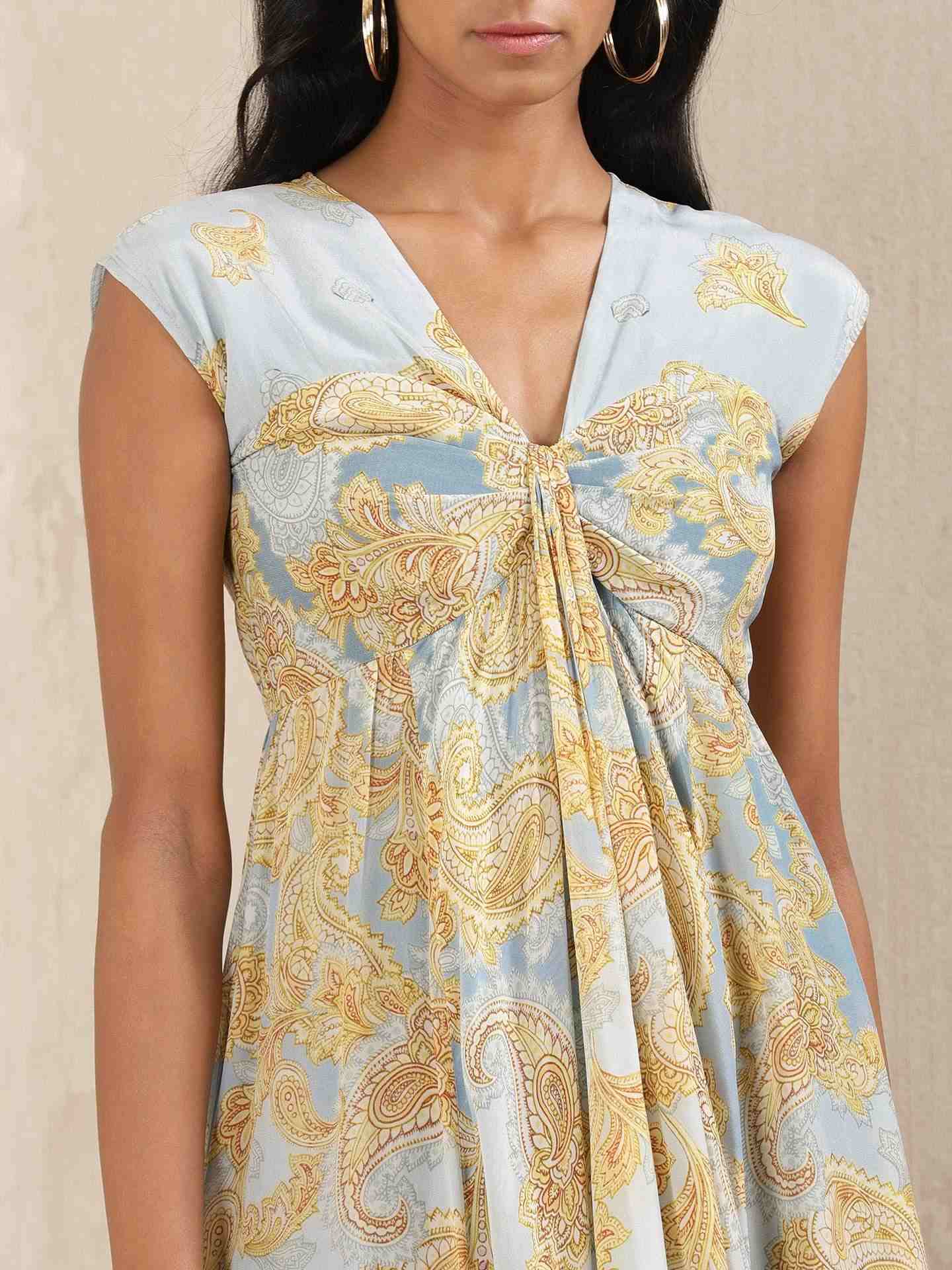 Blue Illahi Crepe Dress