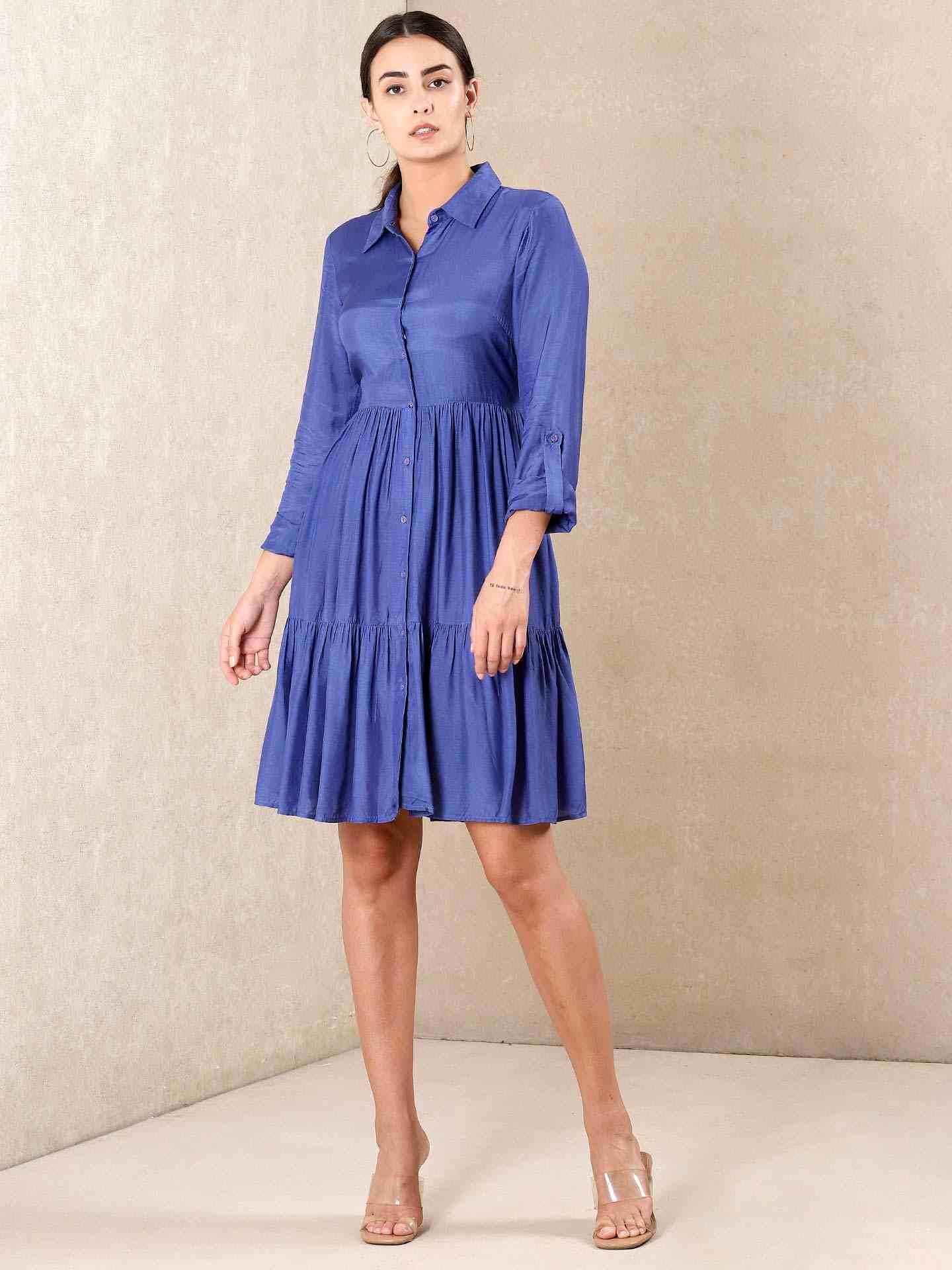 Blue Modern Minimalist Dress