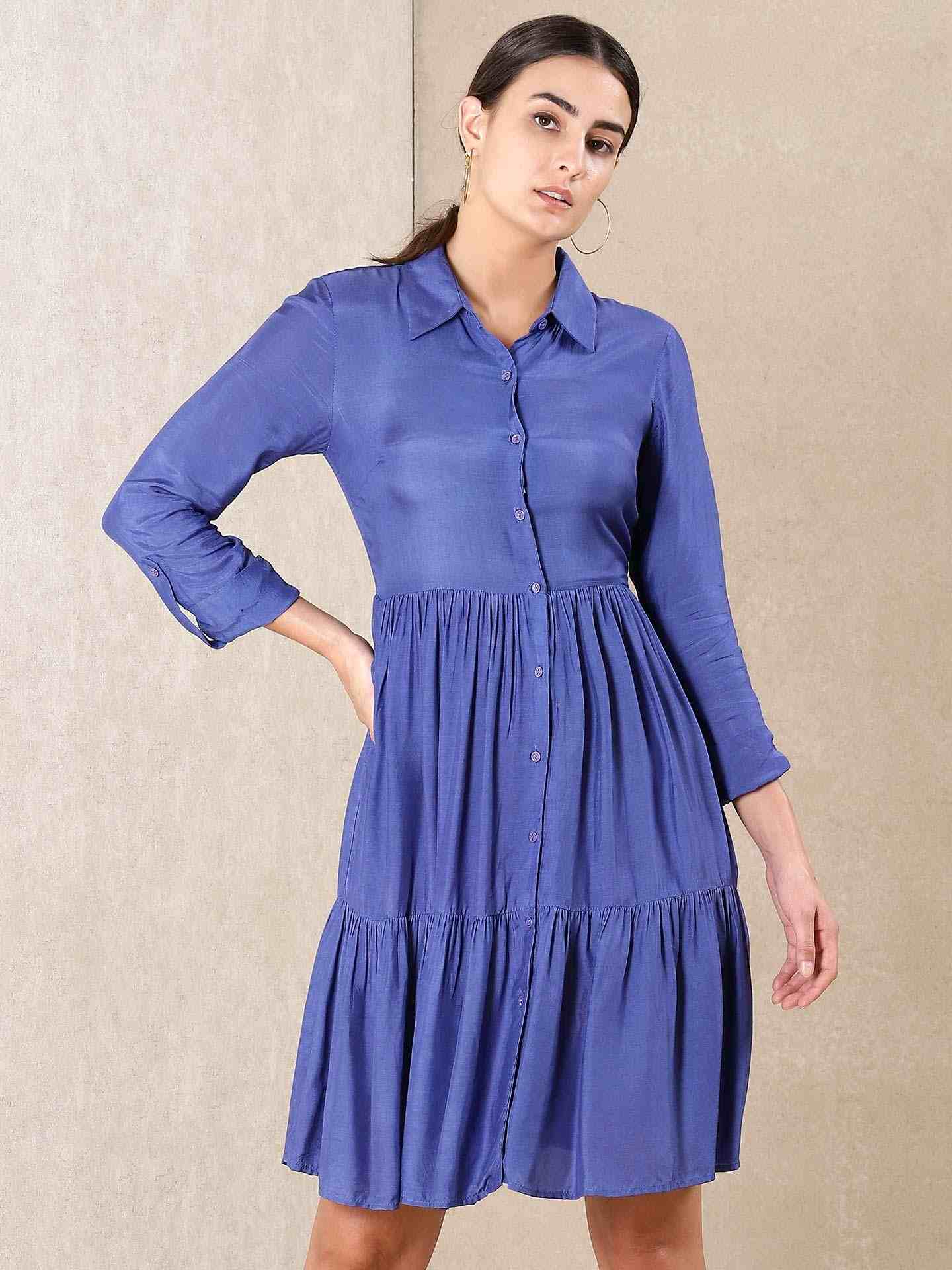 Blue Modern Minimalist Dress