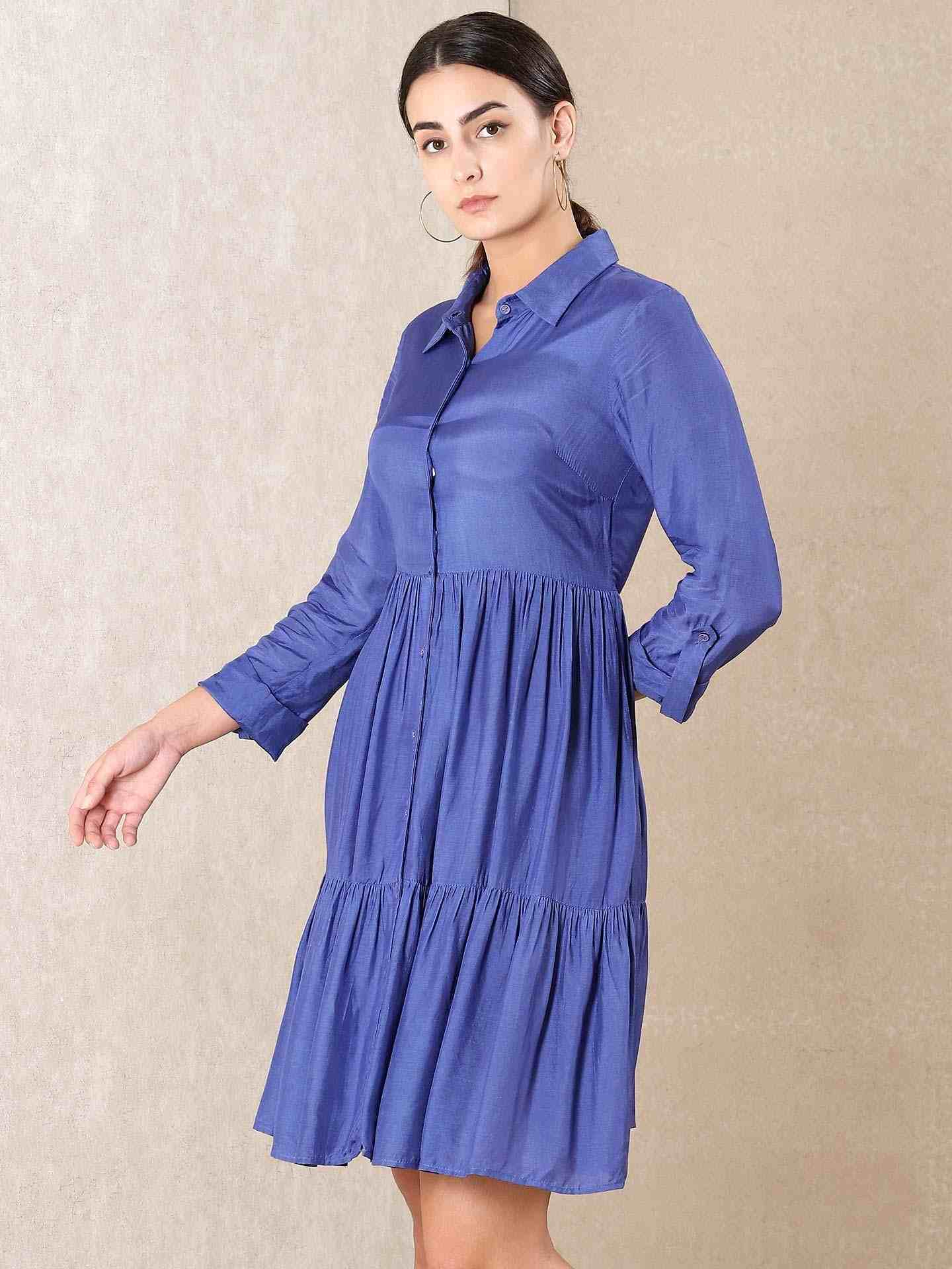 Blue Modern Minimalist Dress