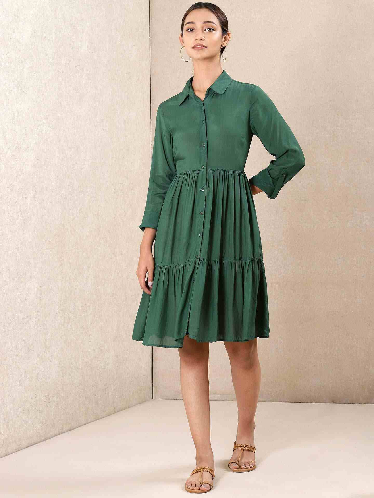 Green Modern Minimalist Dress