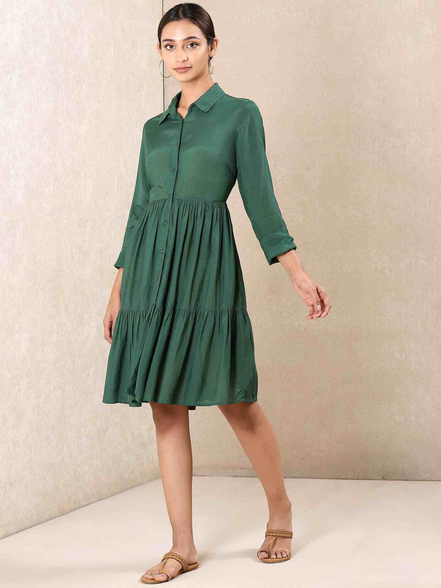 Green Modern Minimalist Dress