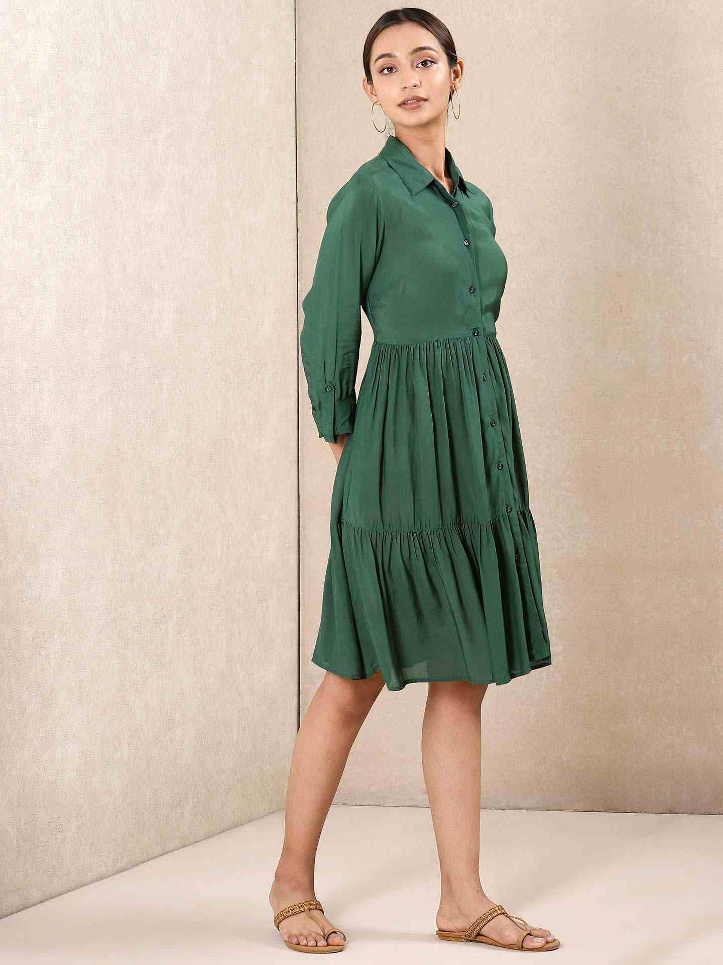 Green Modern Minimalist Dress