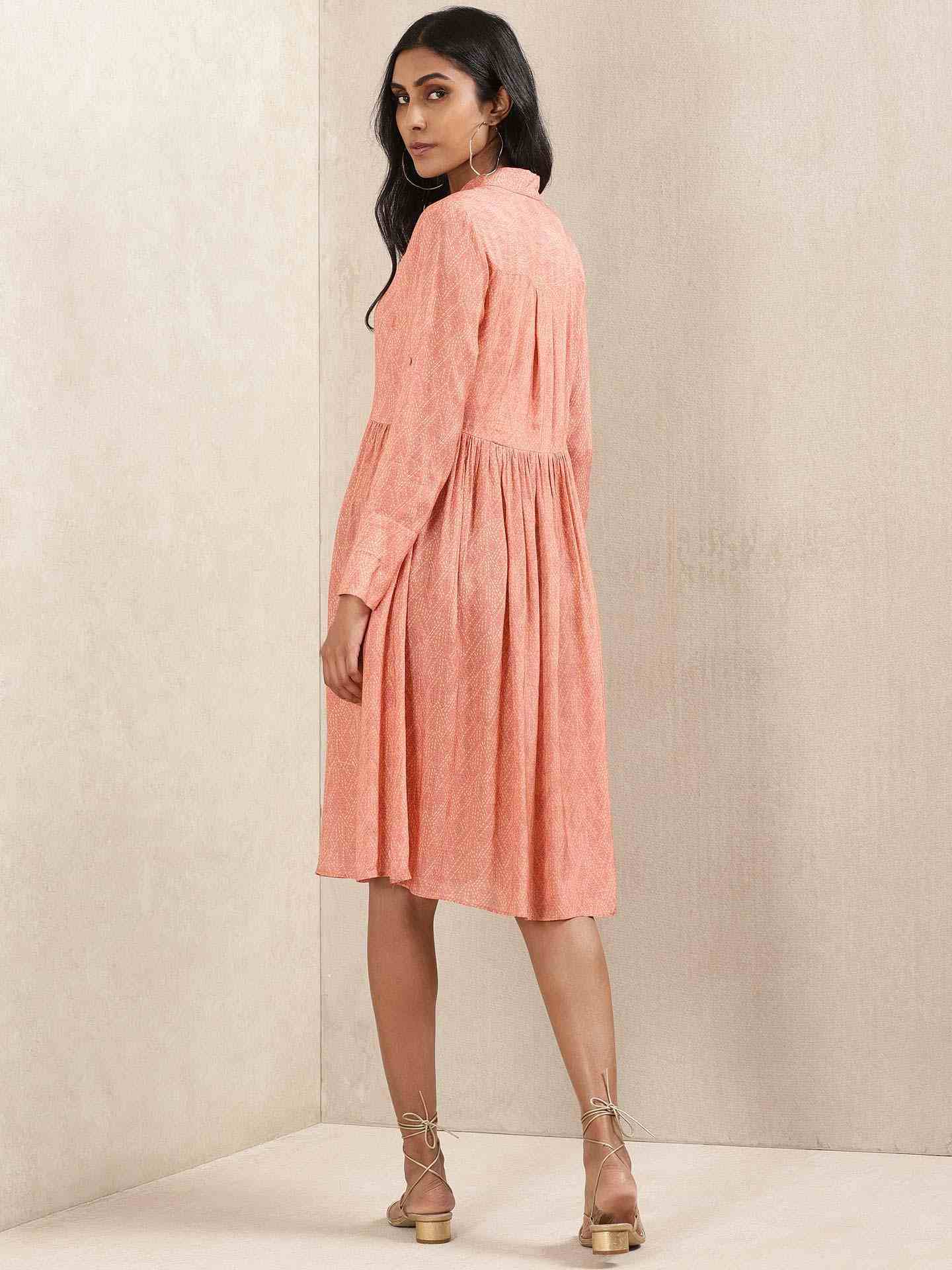 Peach Quint Shirt Dress