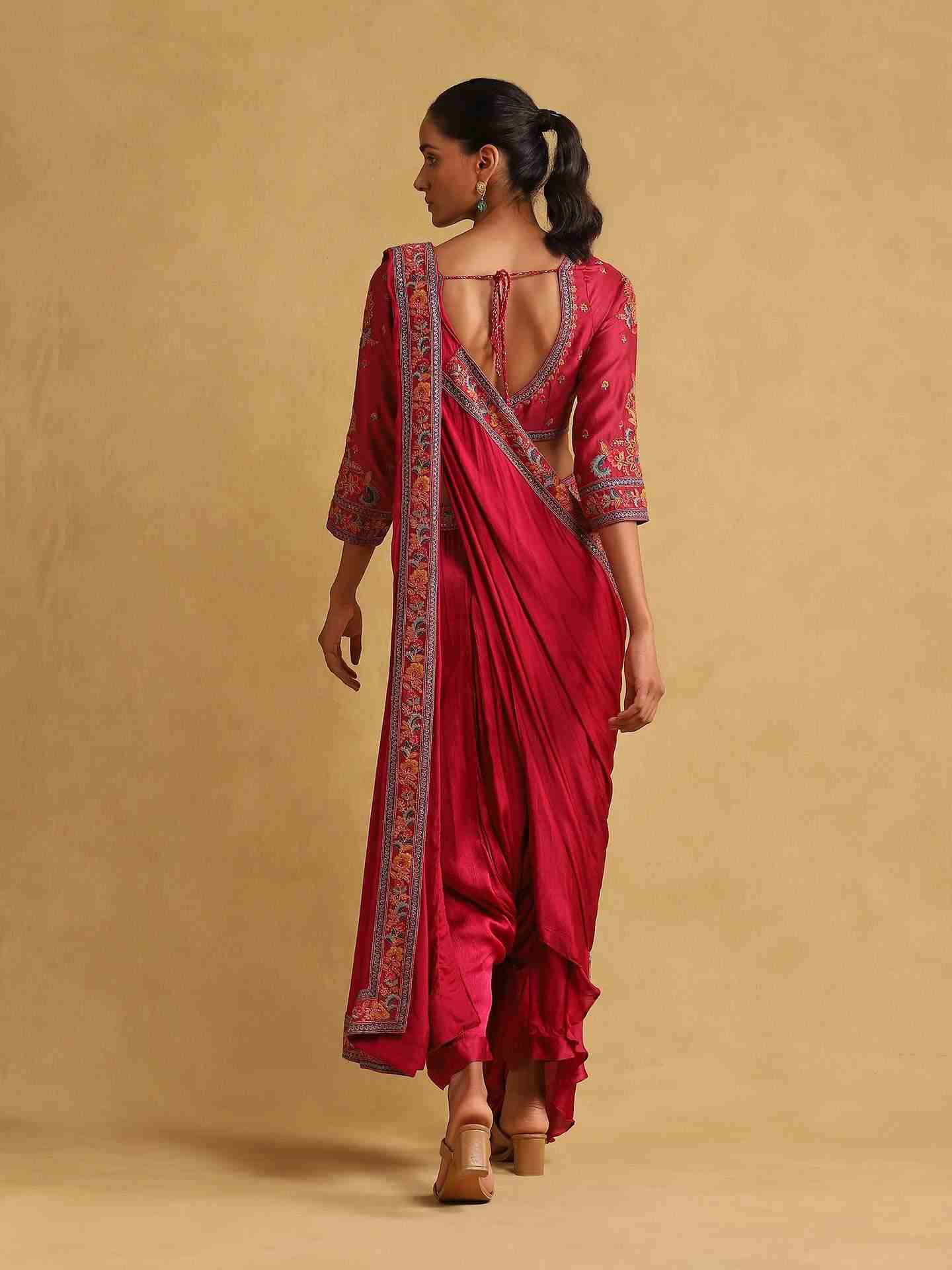 Pink Basant Saree