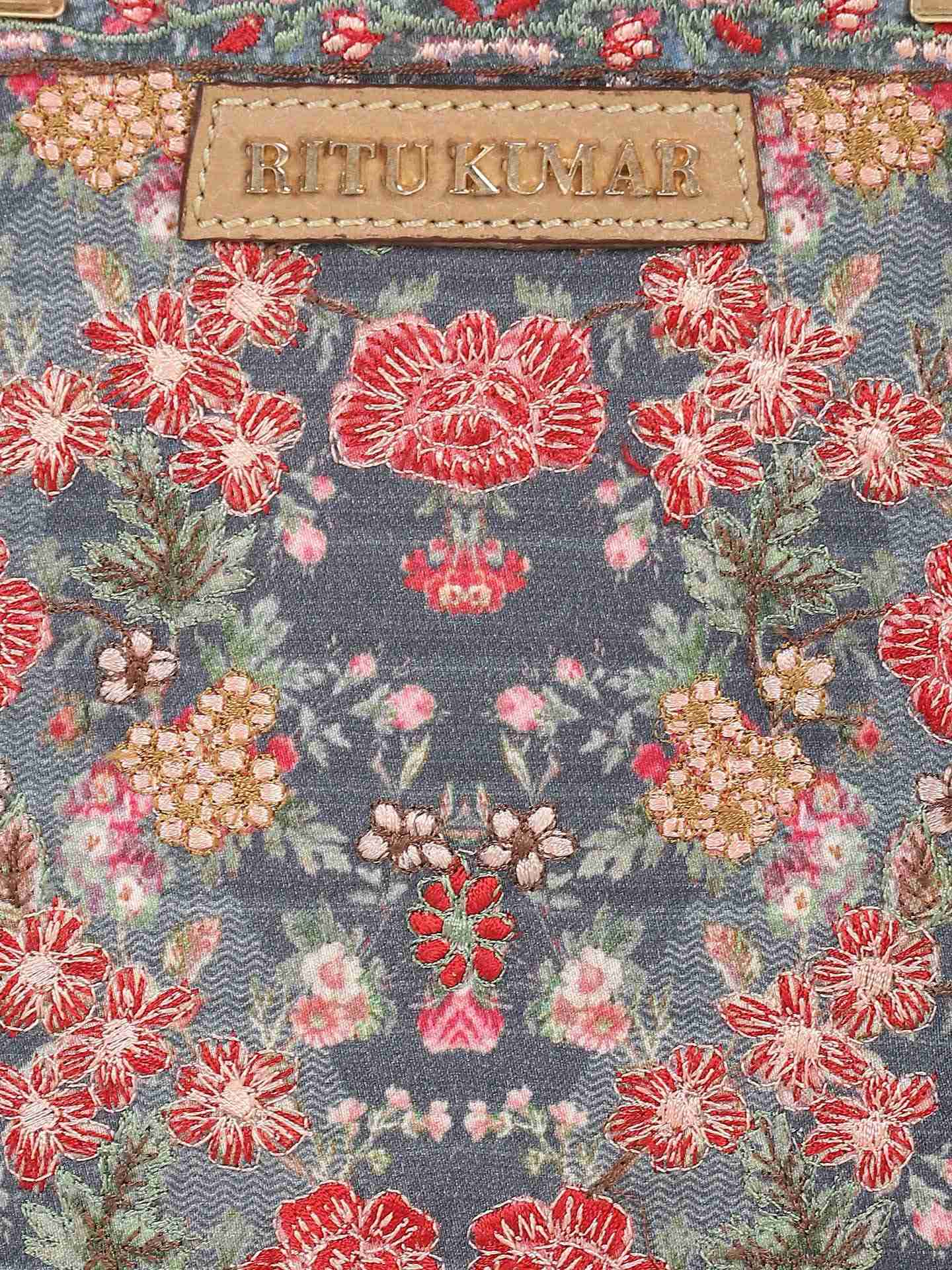 Blue Flemish Cotton Hand-Held Bag