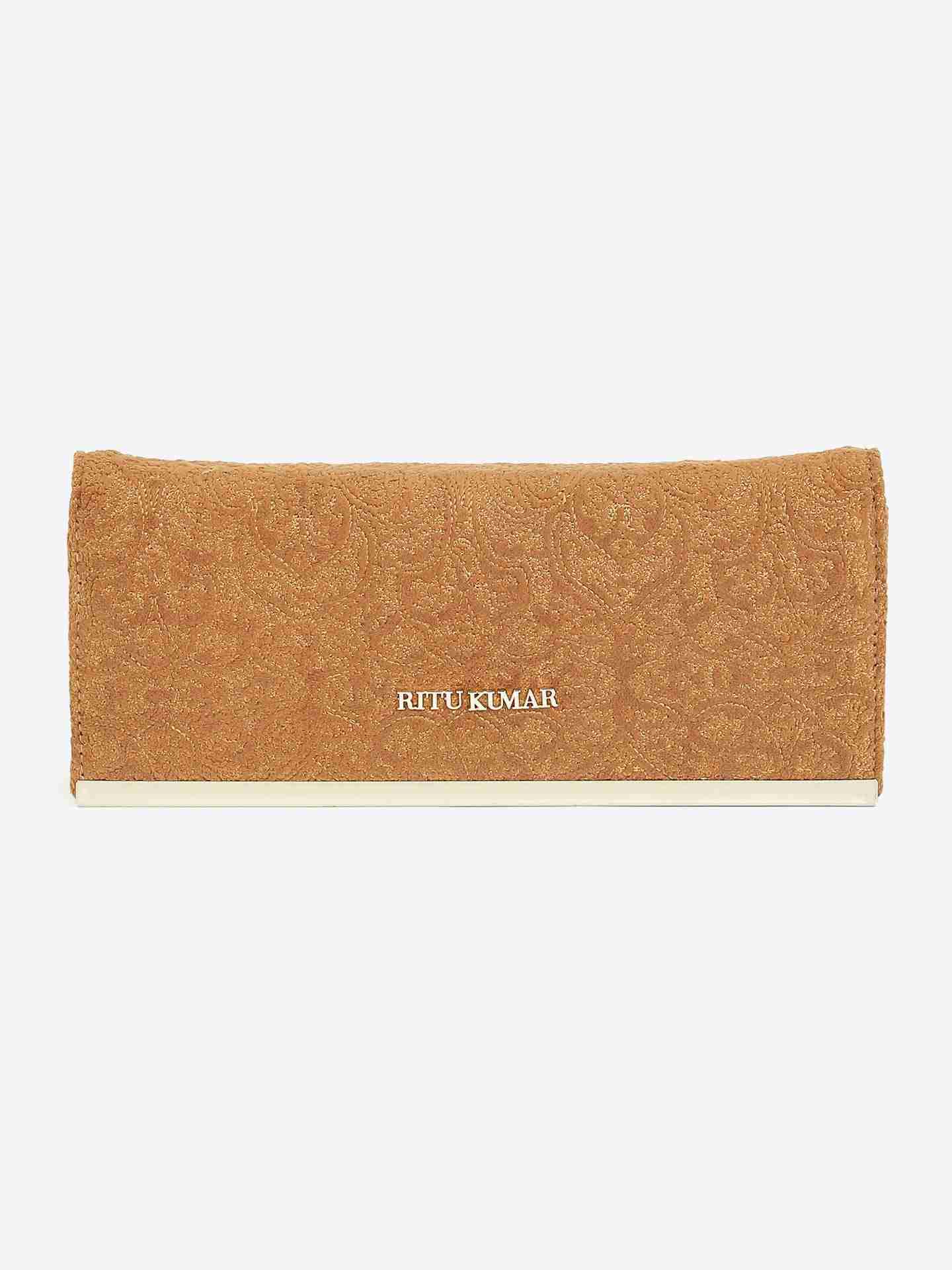 Brown Mocha Suede Rectangle Clutch